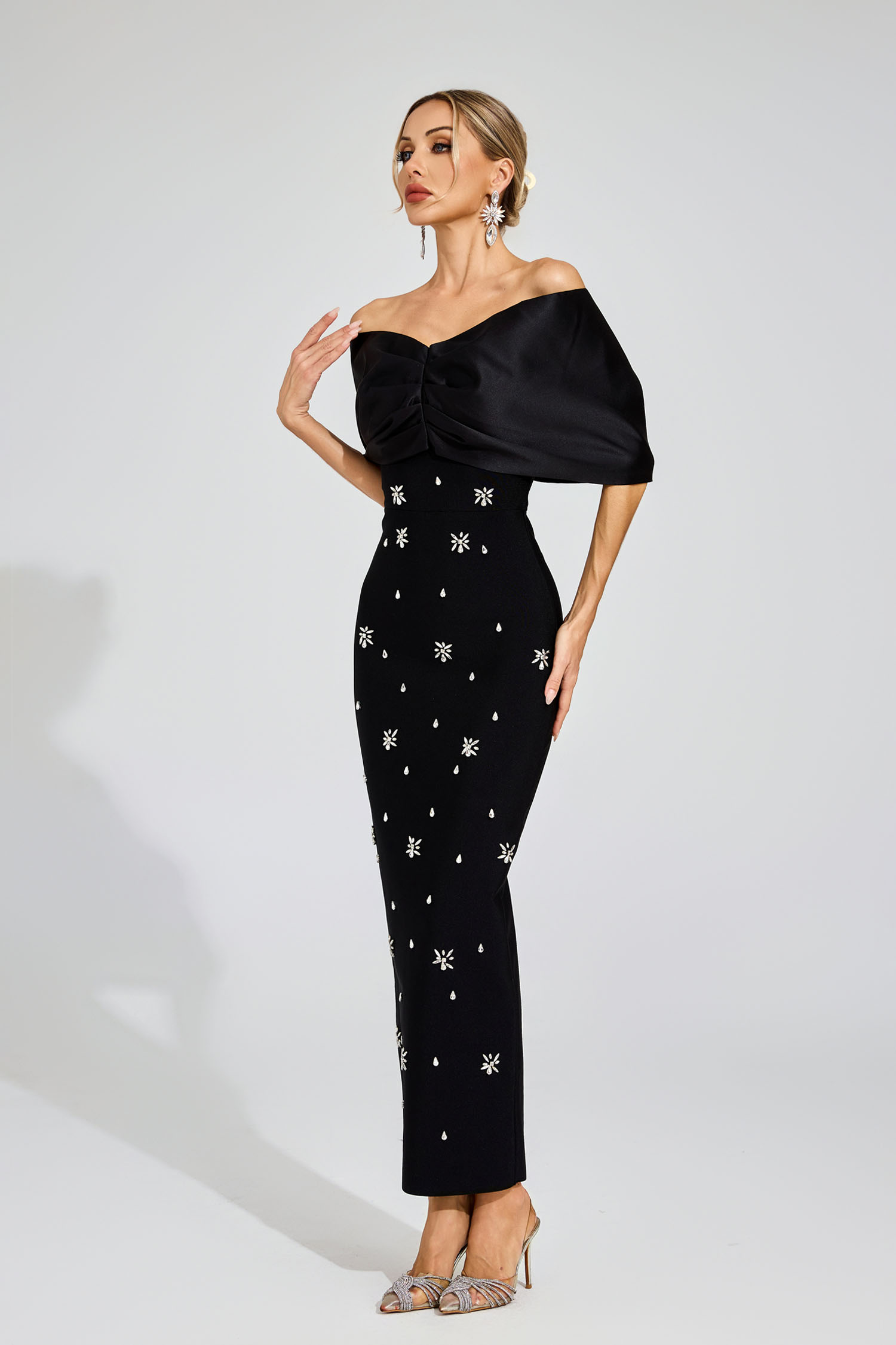 Claude Black Diamond Bandage Dress