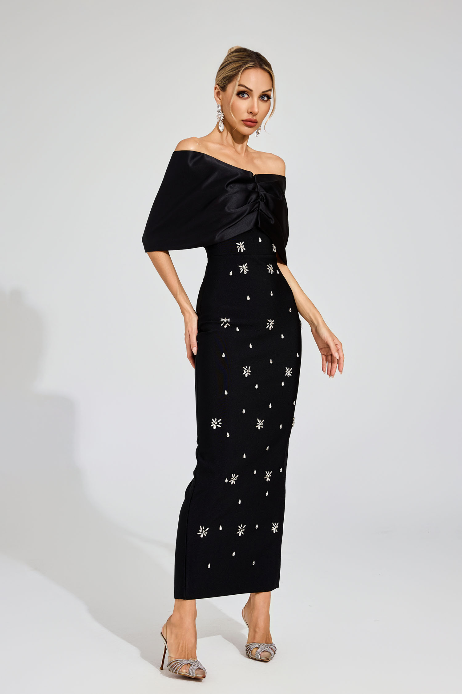 Claude Black Diamond Bandage Dress