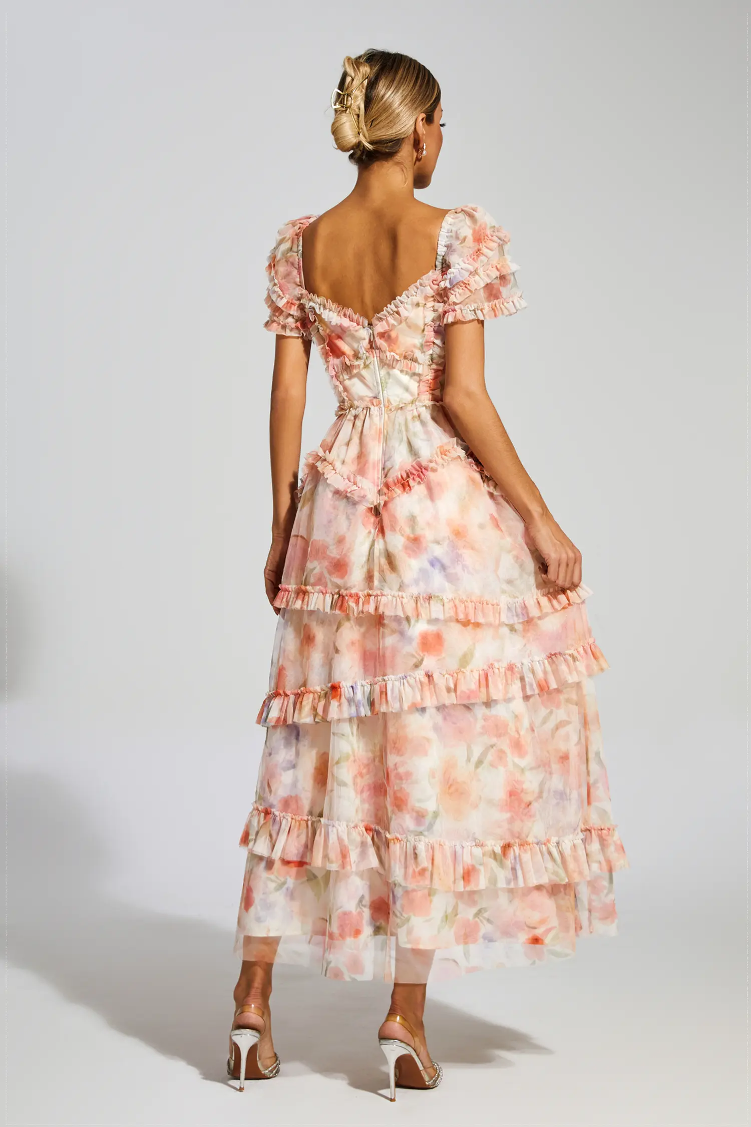 Clyde Pink Ruched Floral Dress-CATCHALL