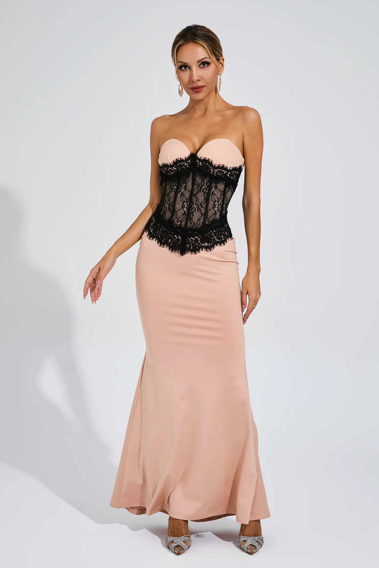 Conrad Apricot Off Shoulder Bandage Dress-CATCHALL