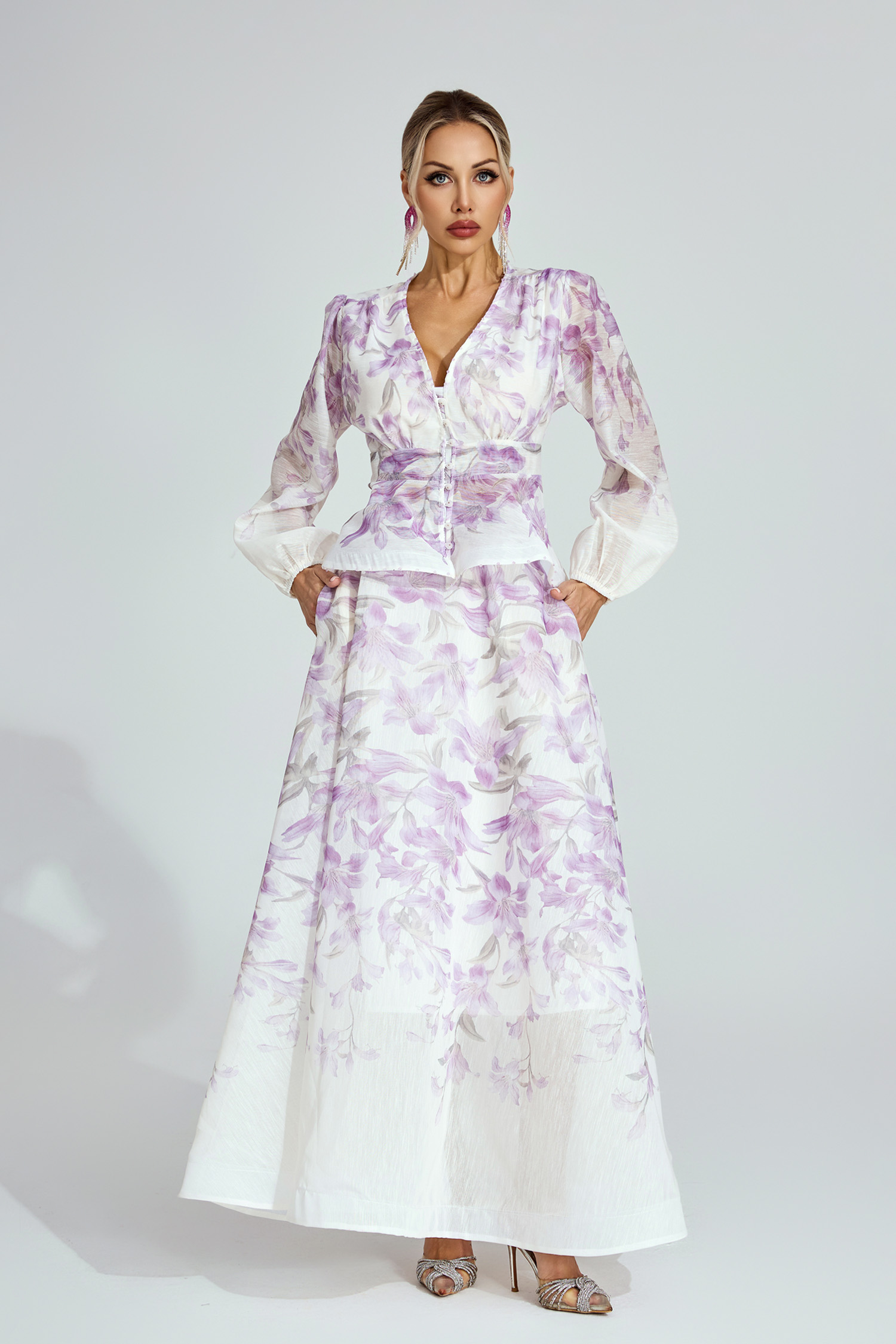 Coral Floral Two - Piece Set