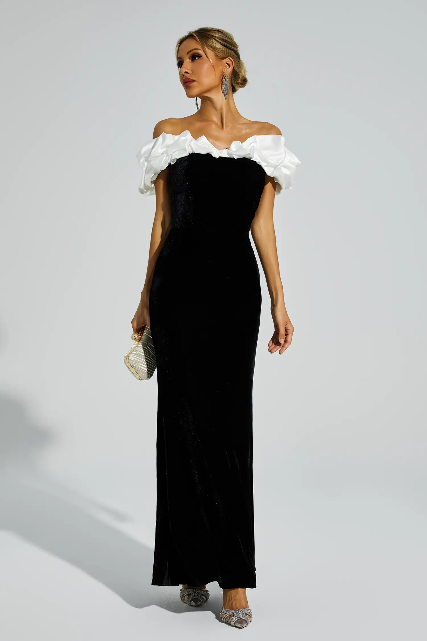 Croft Black One Shoulder Mermaid Maxi Dress-CATCHALL