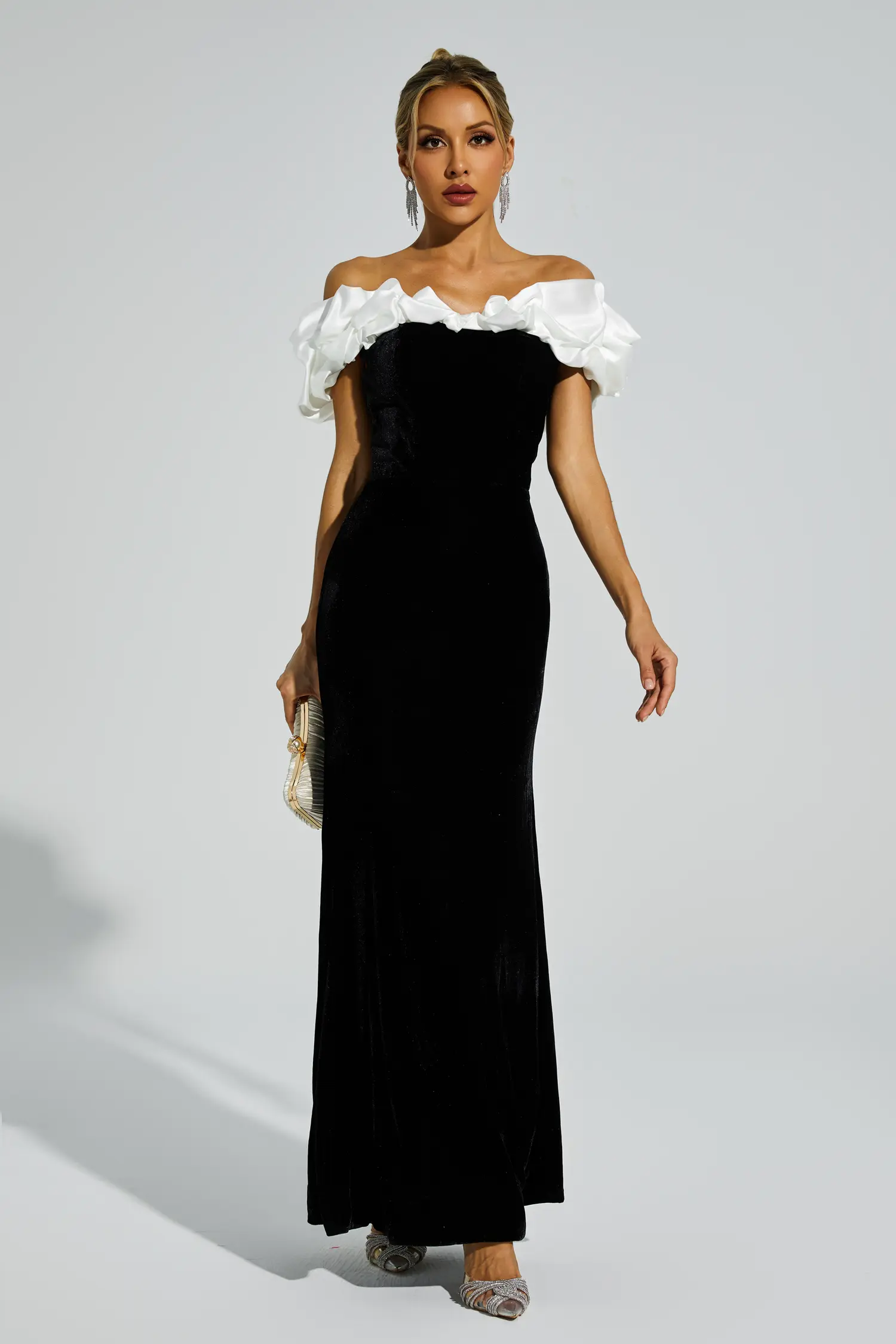 Croft Black One Shoulder Mermaid Maxi Dress-CATCHALL