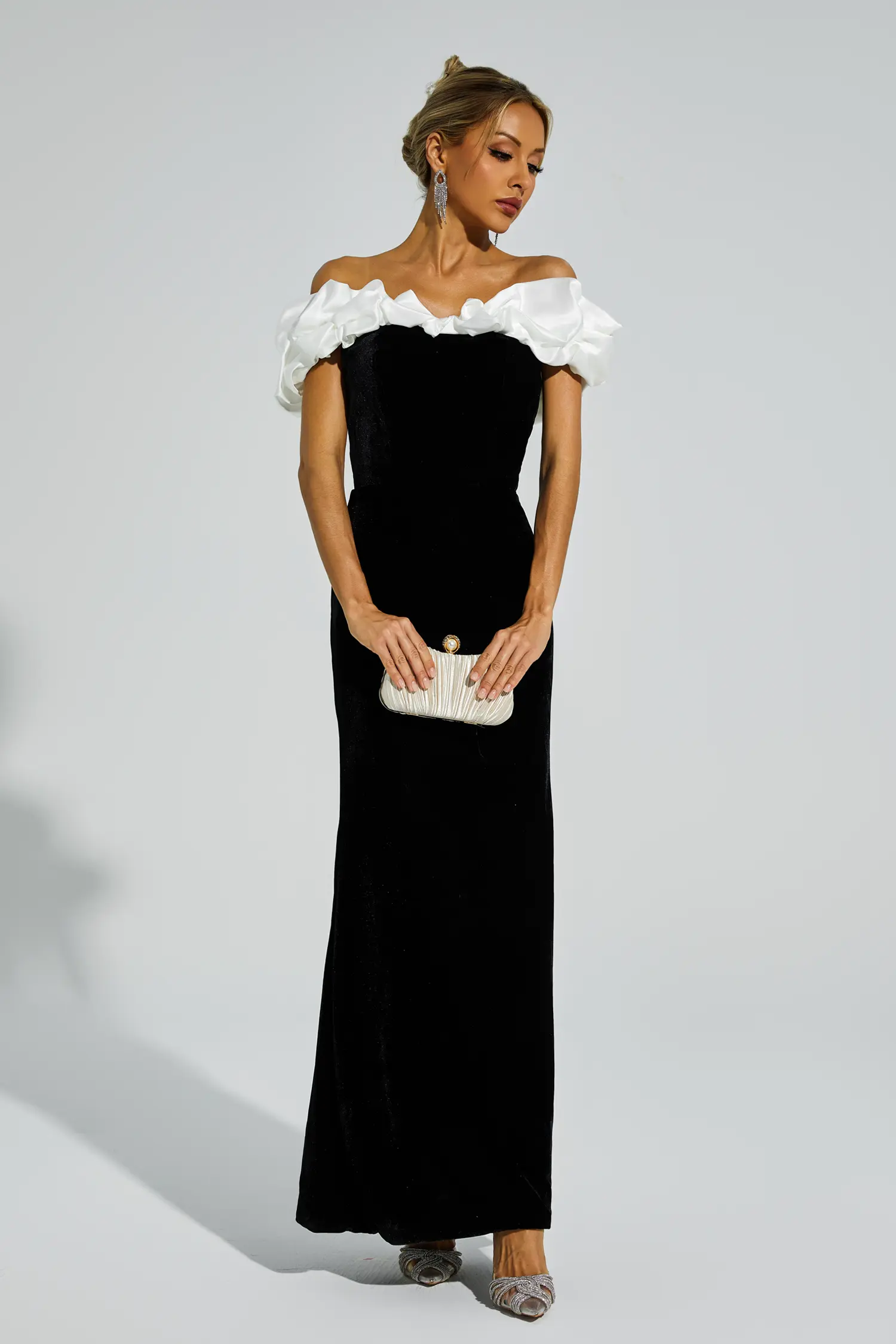 Croft Black One Shoulder Mermaid Maxi Dress-CATCHALL