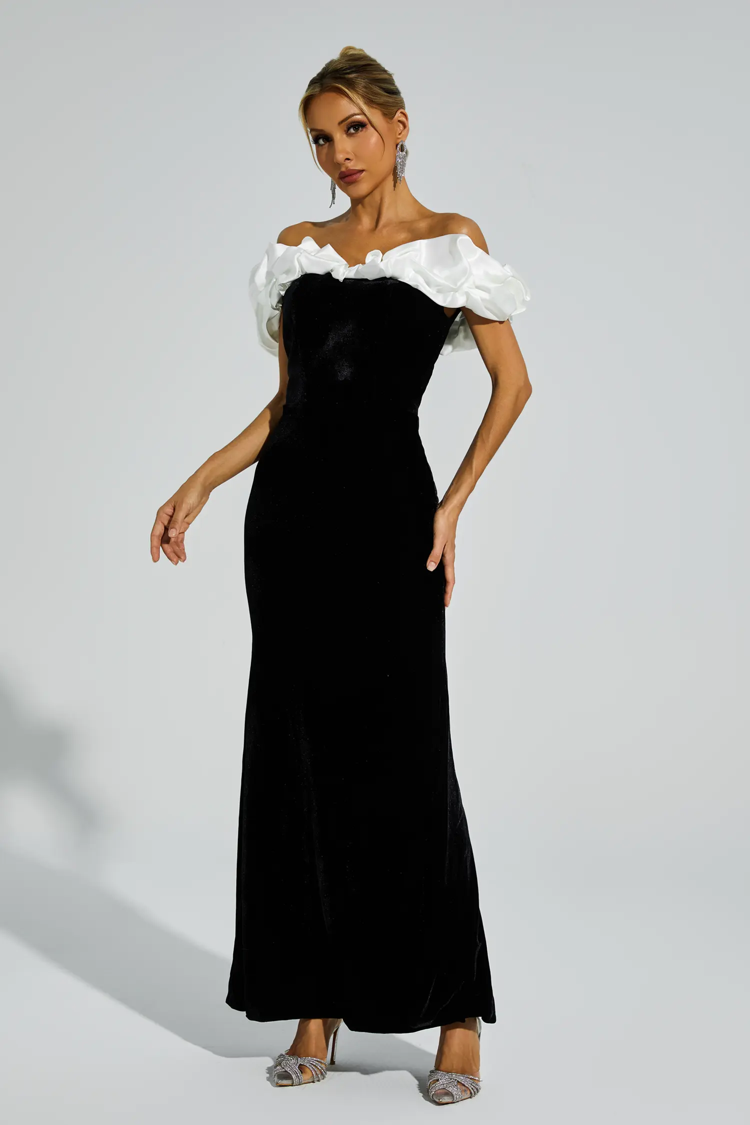 Croft Black One Shoulder Mermaid Maxi Dress-CATCHALL