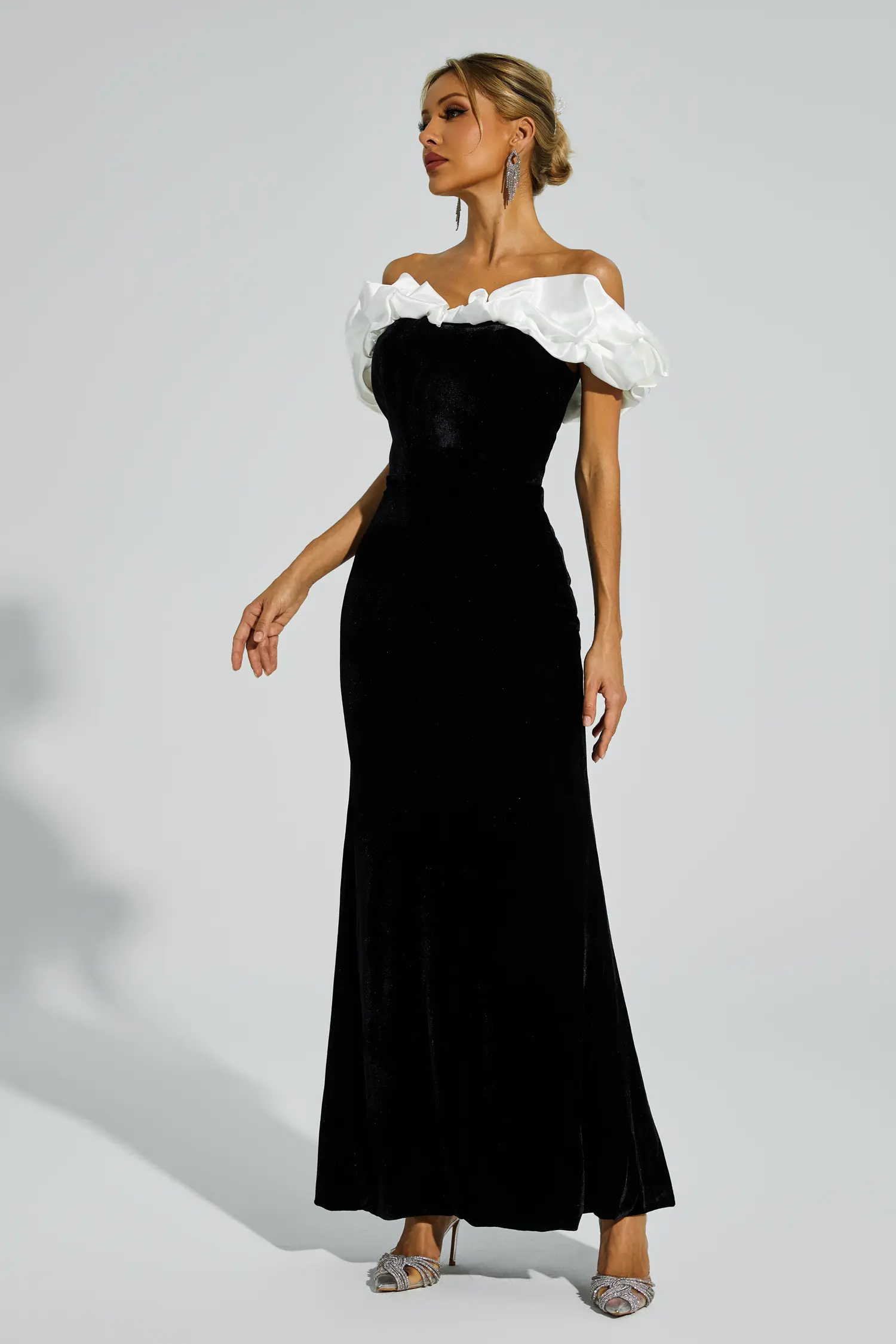 Croft Black One Shoulder Mermaid Maxi Dress-CATCHALL