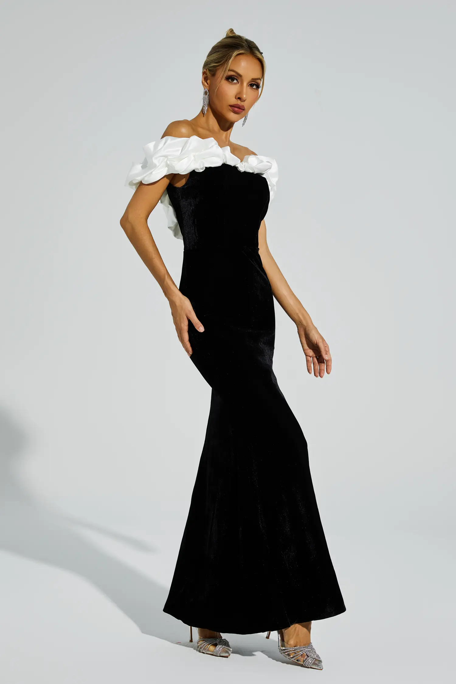 Croft Black One Shoulder Mermaid Maxi Dress-CATCHALL
