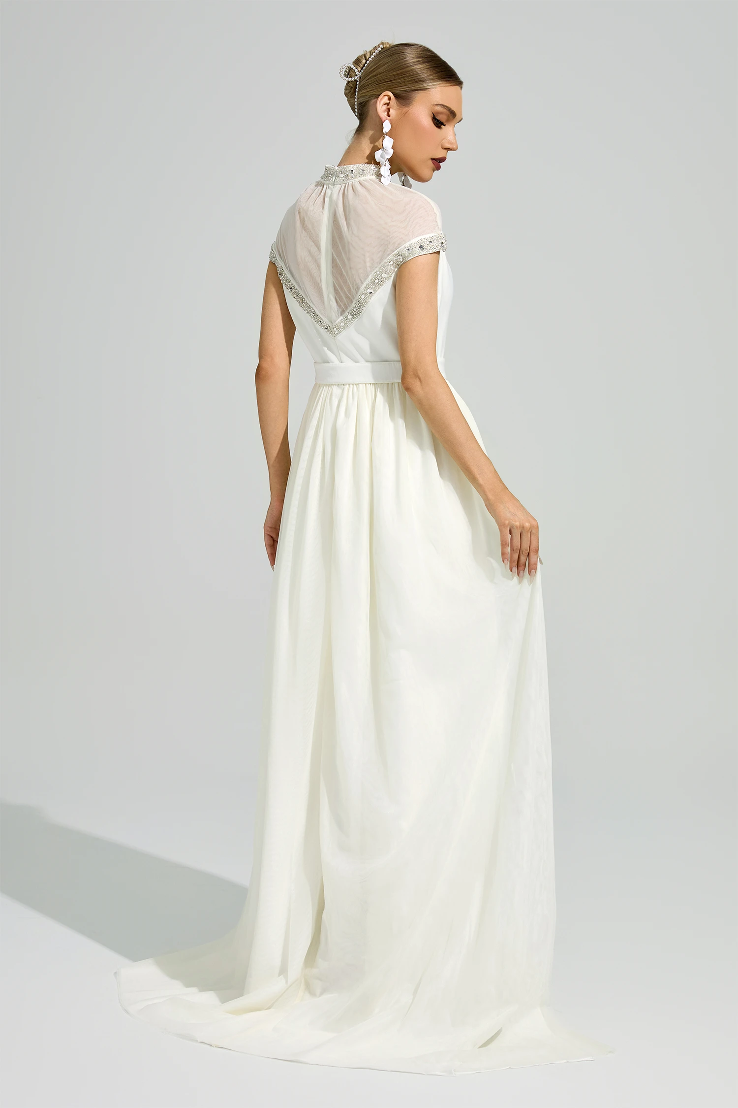Curie White Wrap Maxi Dress