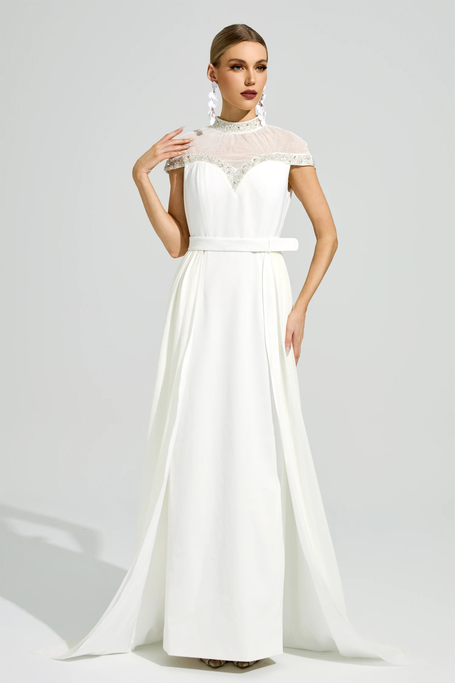 Curie White Wrap Maxi Dress