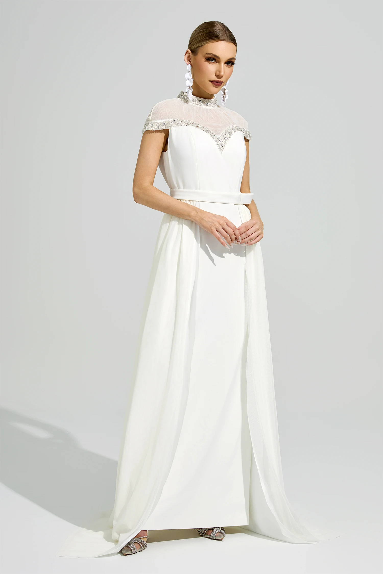 Curie White Wrap Maxi Dress