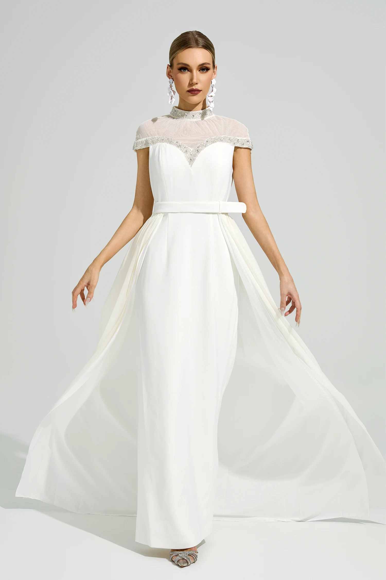 Curie White Wrap Maxi Dress