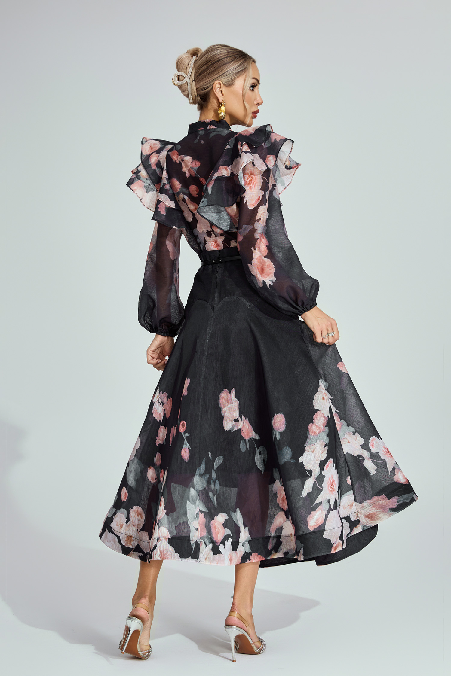Cyril Black Floral Two - Piece Set