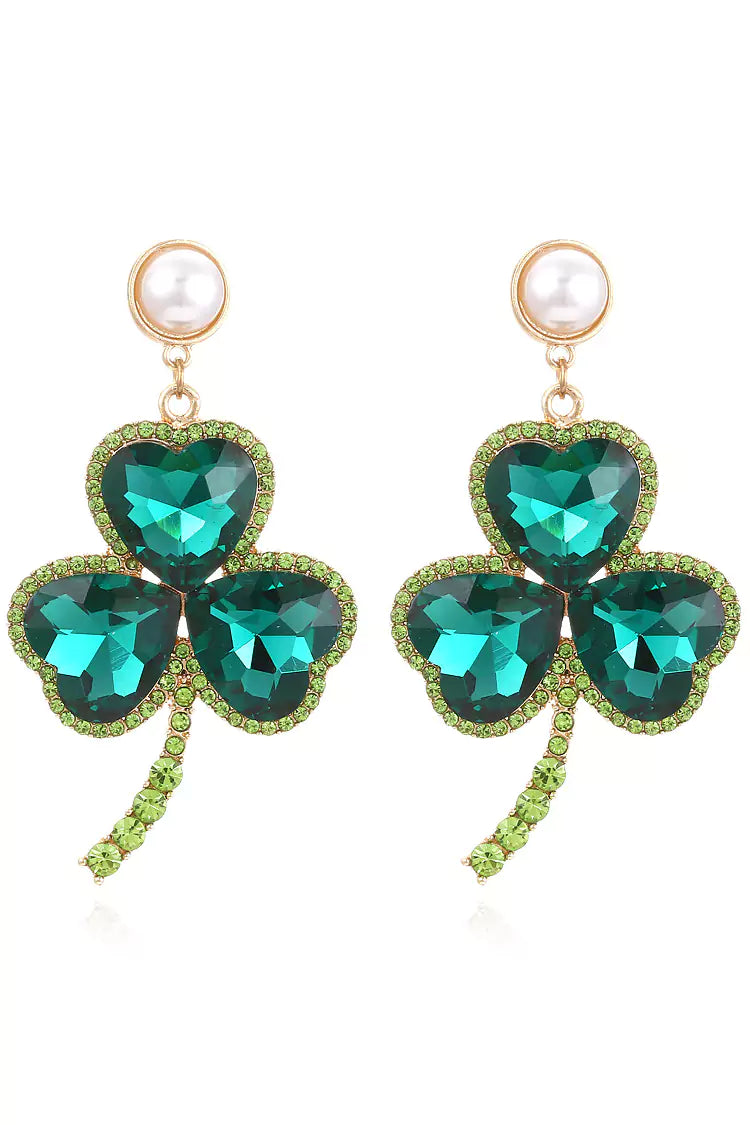 Dahlia Emerald Clover Earrings - Catchall
