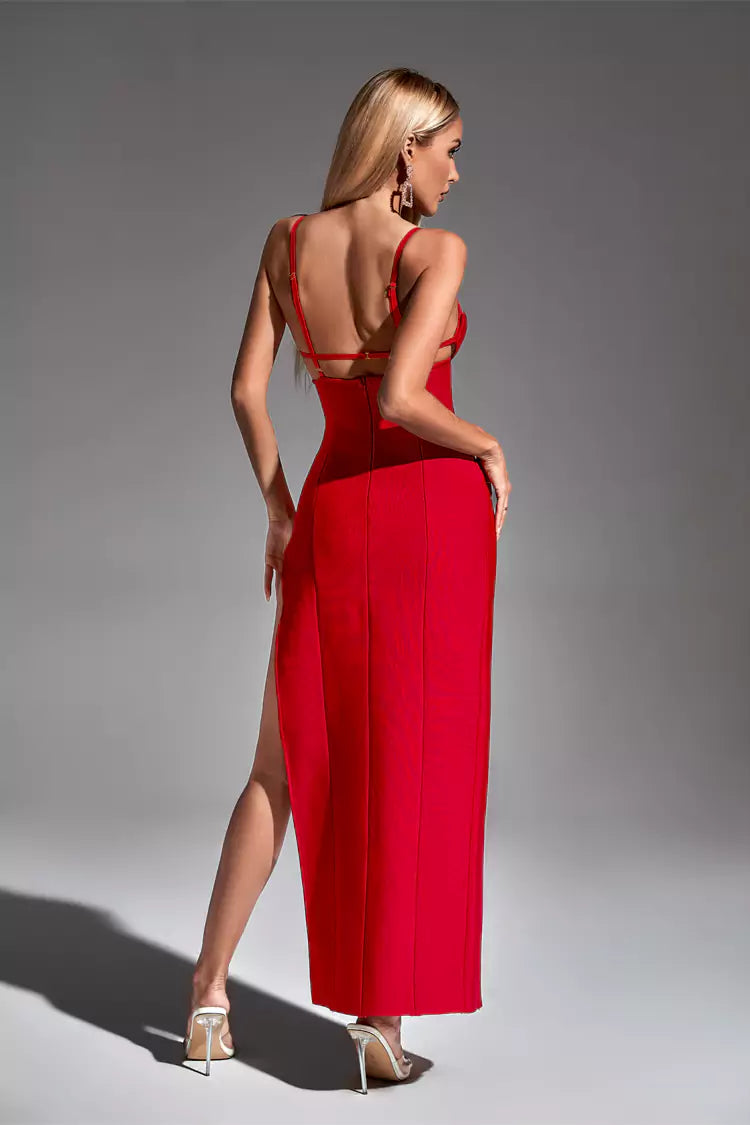 Dakota Red Bandage Maxi Dress-CATCHALL