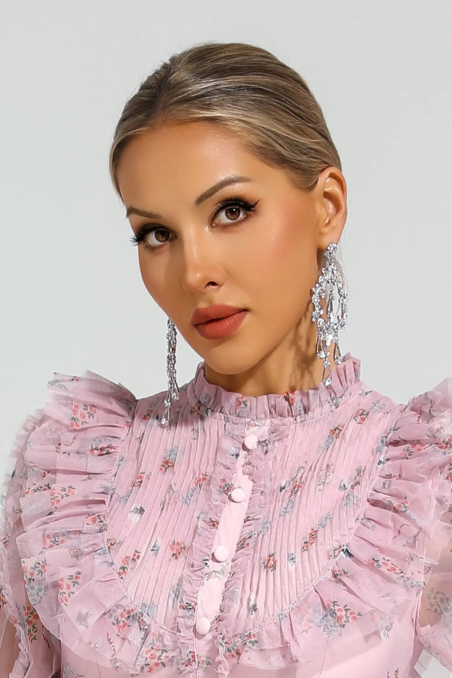 Dana Silver Diamond Earrings-CATCHALL