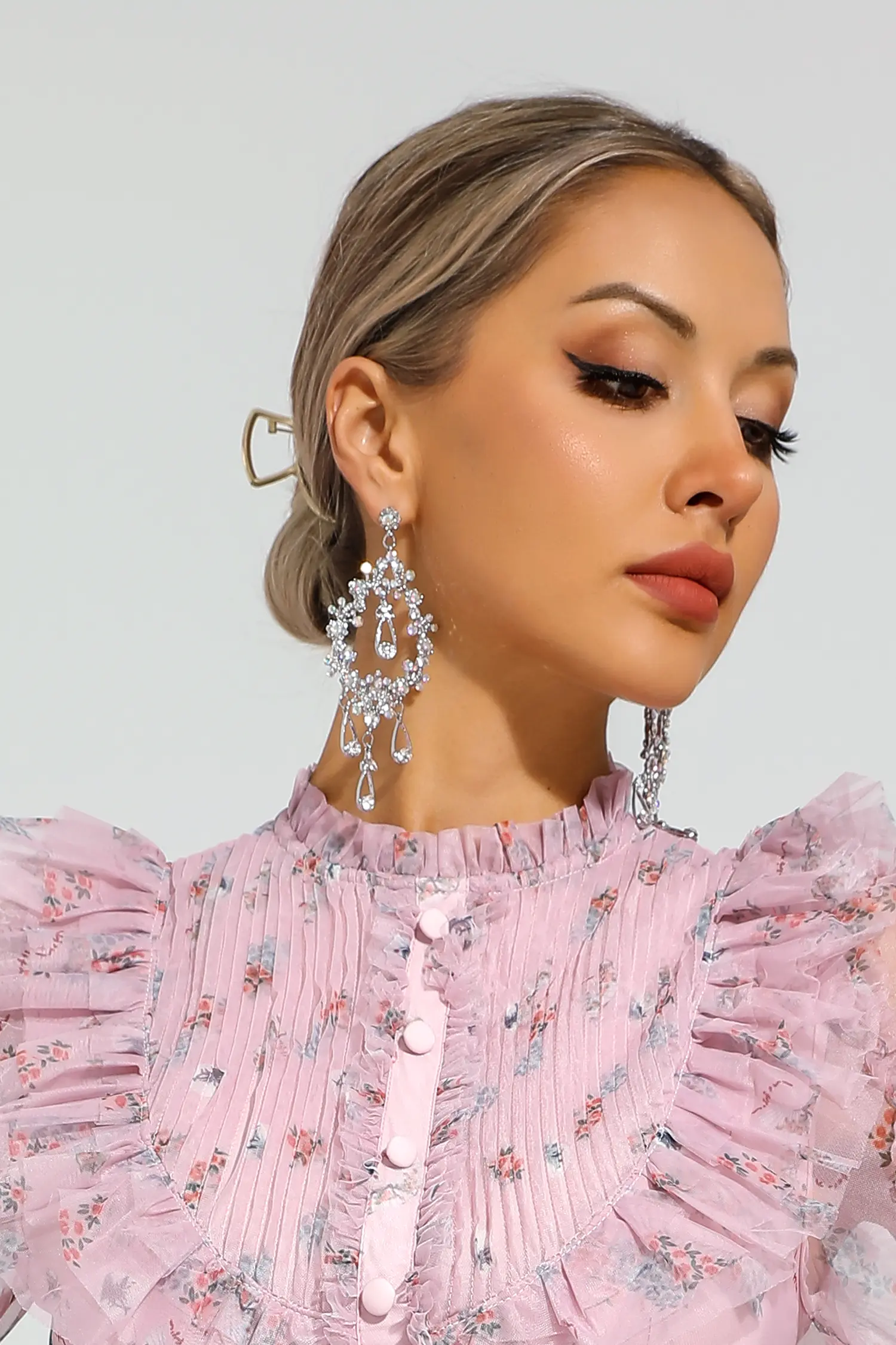 Dana Silver Diamond Earrings-CATCHALL