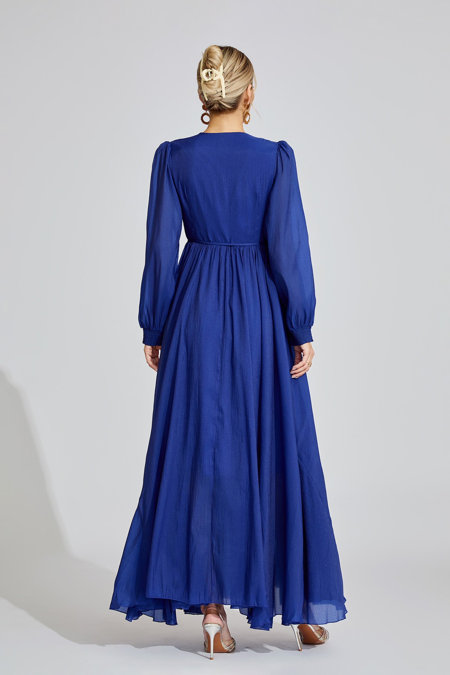 Daphne Dark Blue Ruched Dress