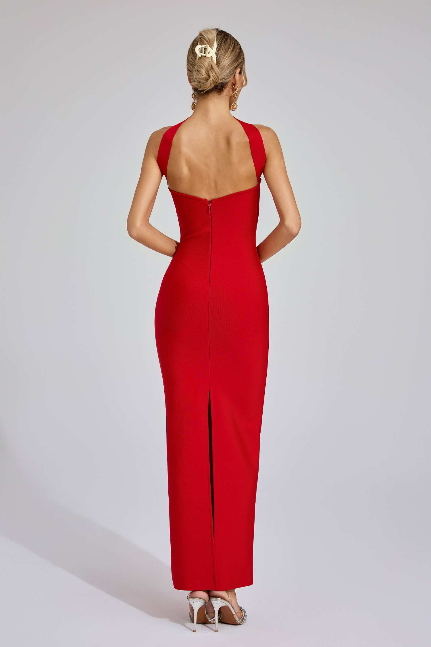 Dave Red Off Shoulder Bandage Dress