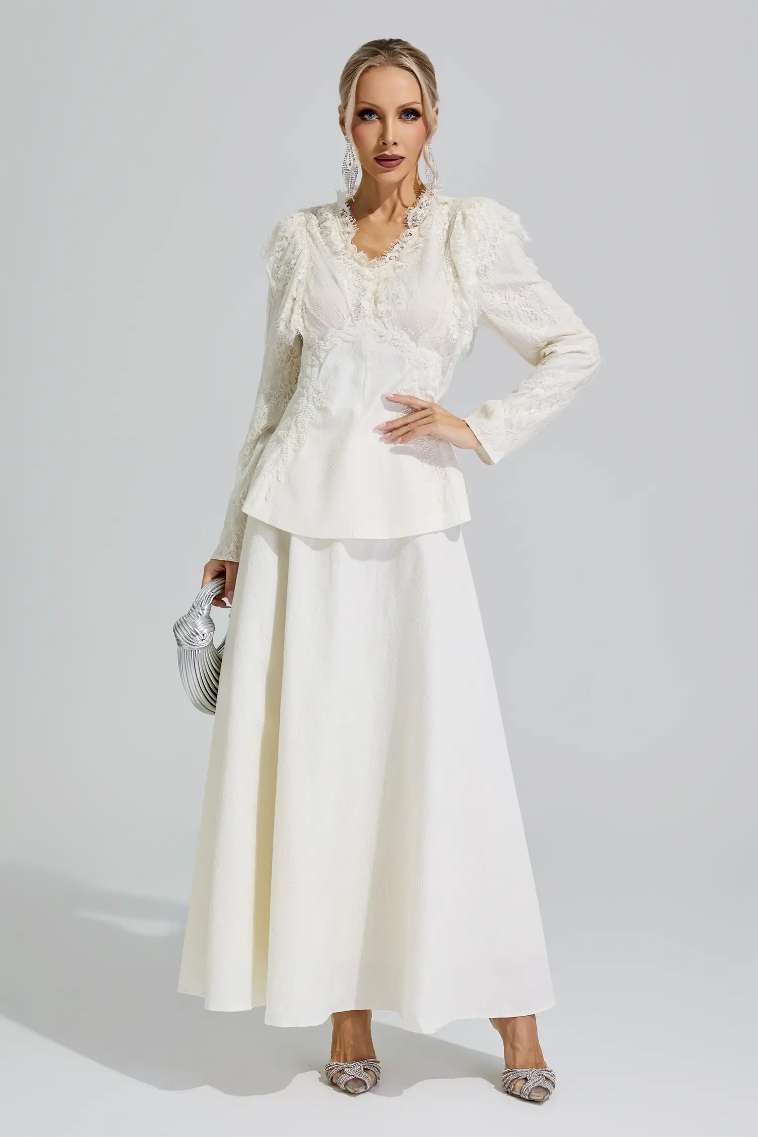 Dawkins Apricot 3D Floral Lace Up Set