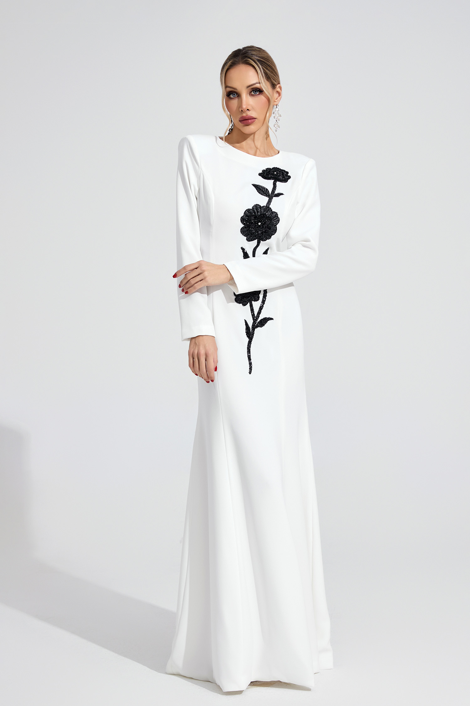 Delyth White Diamond Maxi Dress