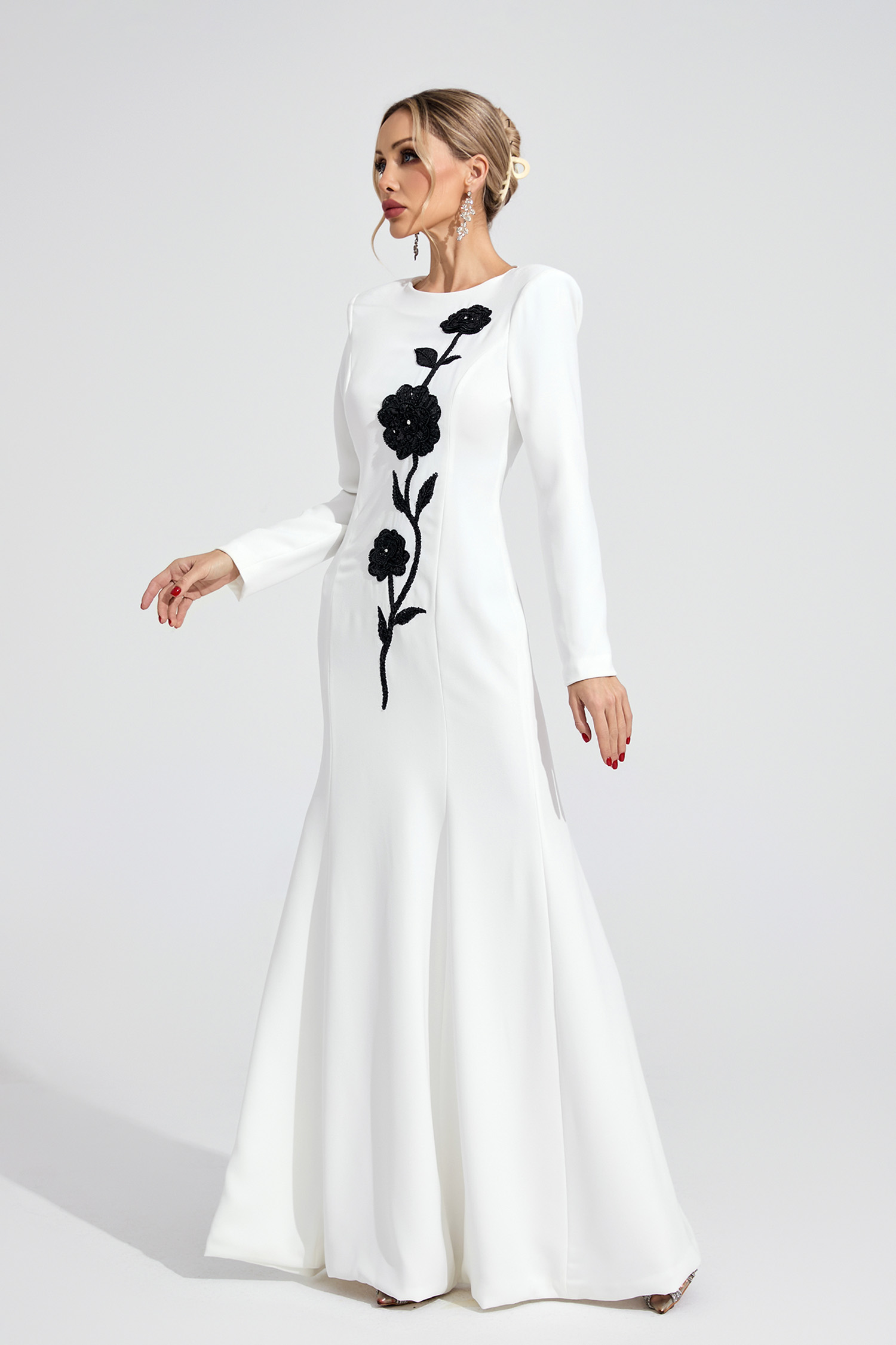Delyth White Diamond Maxi Dress