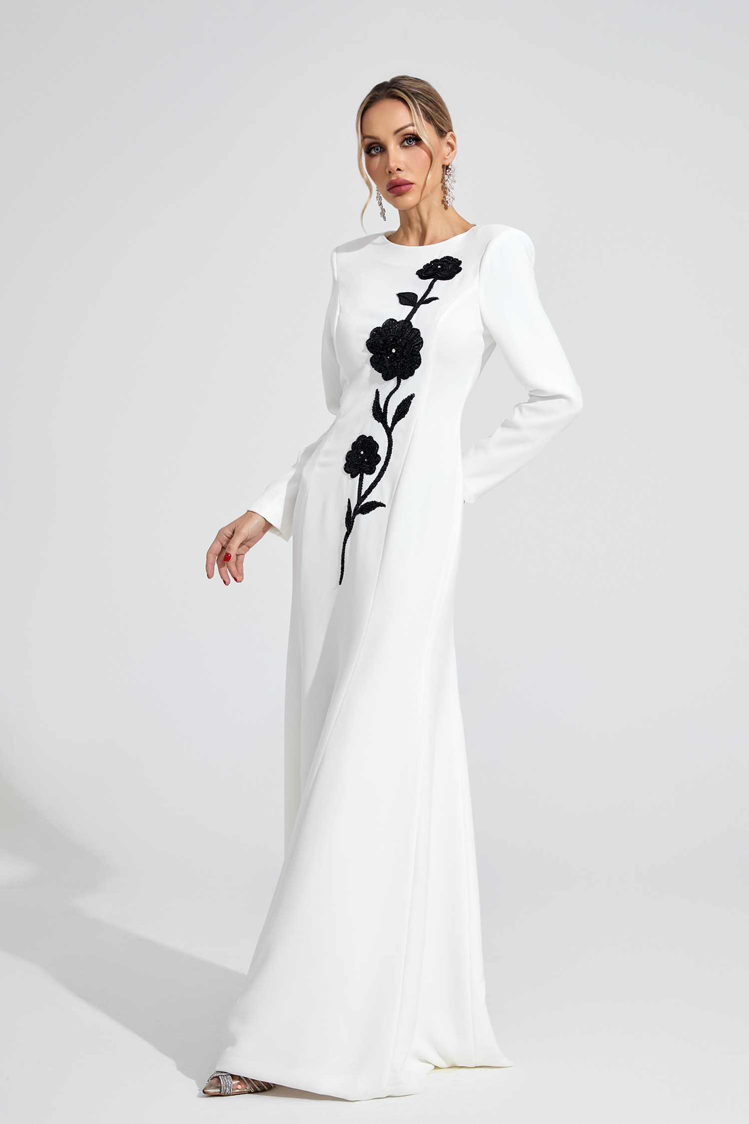 Delyth White Diamond Maxi Dress