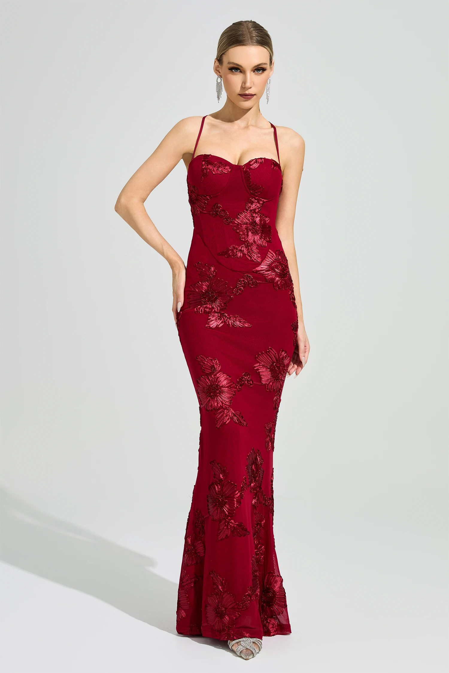Dickinson Red Backless Bandage Dress