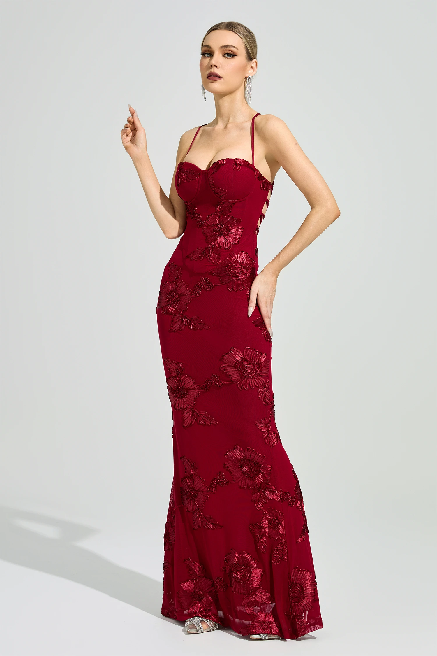 Dickinson Red Backless Bandage Dress
