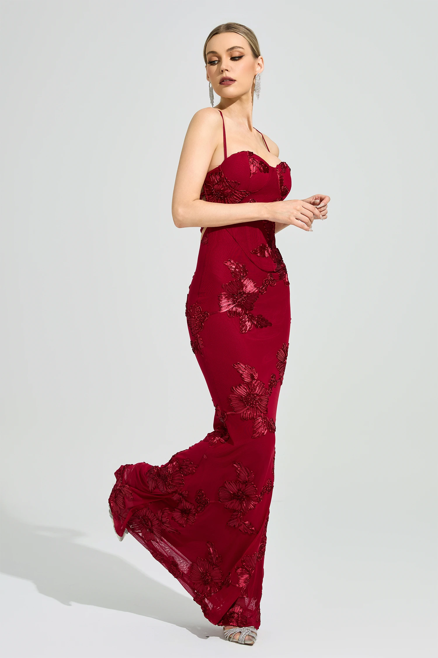 Dickinson Red Backless Bandage Dress