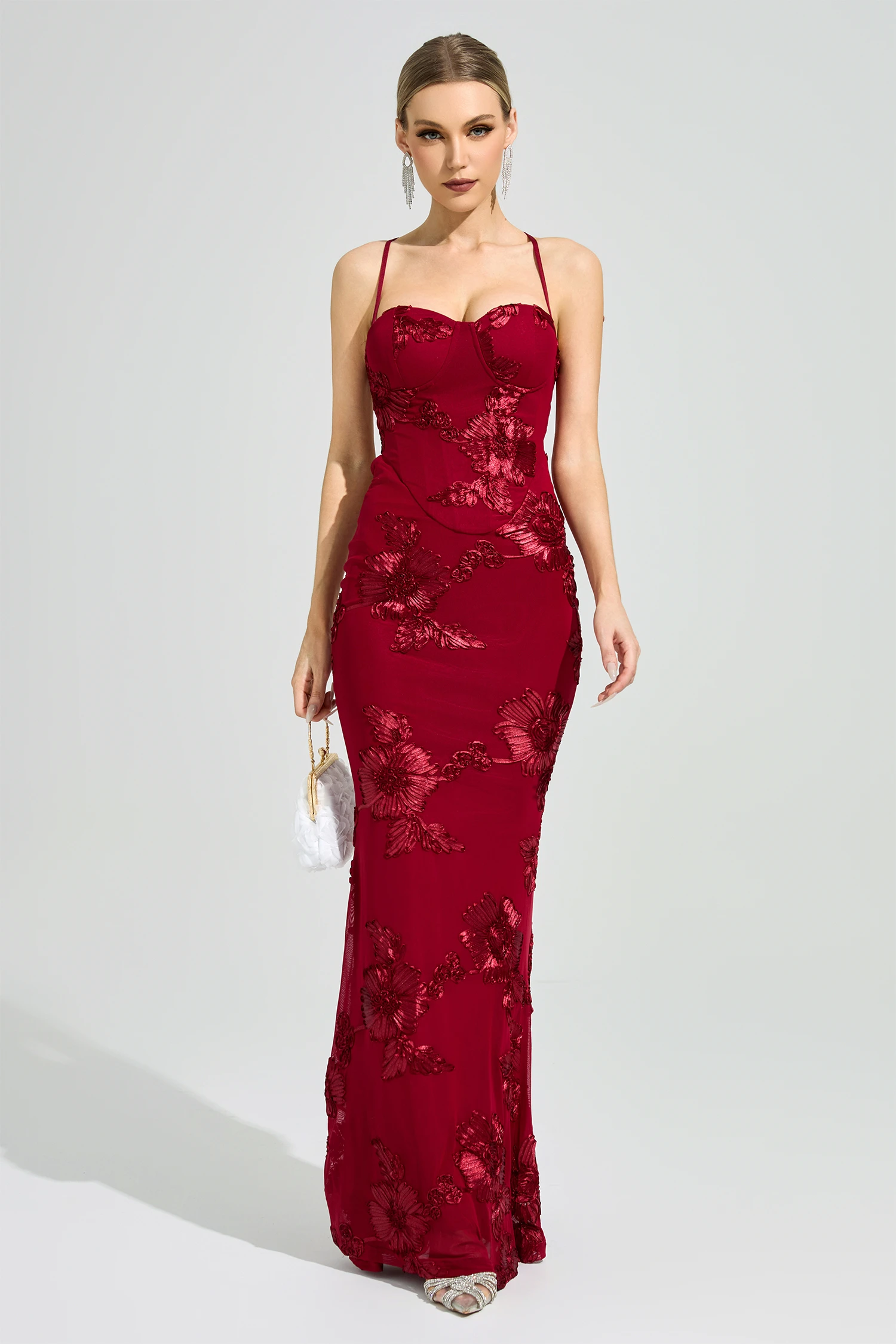 Dickinson Red Backless Bandage Dress