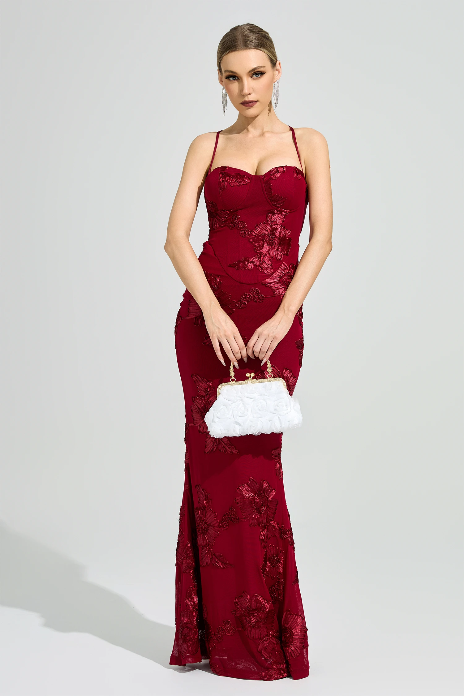 Dickinson Red Backless Bandage Dress