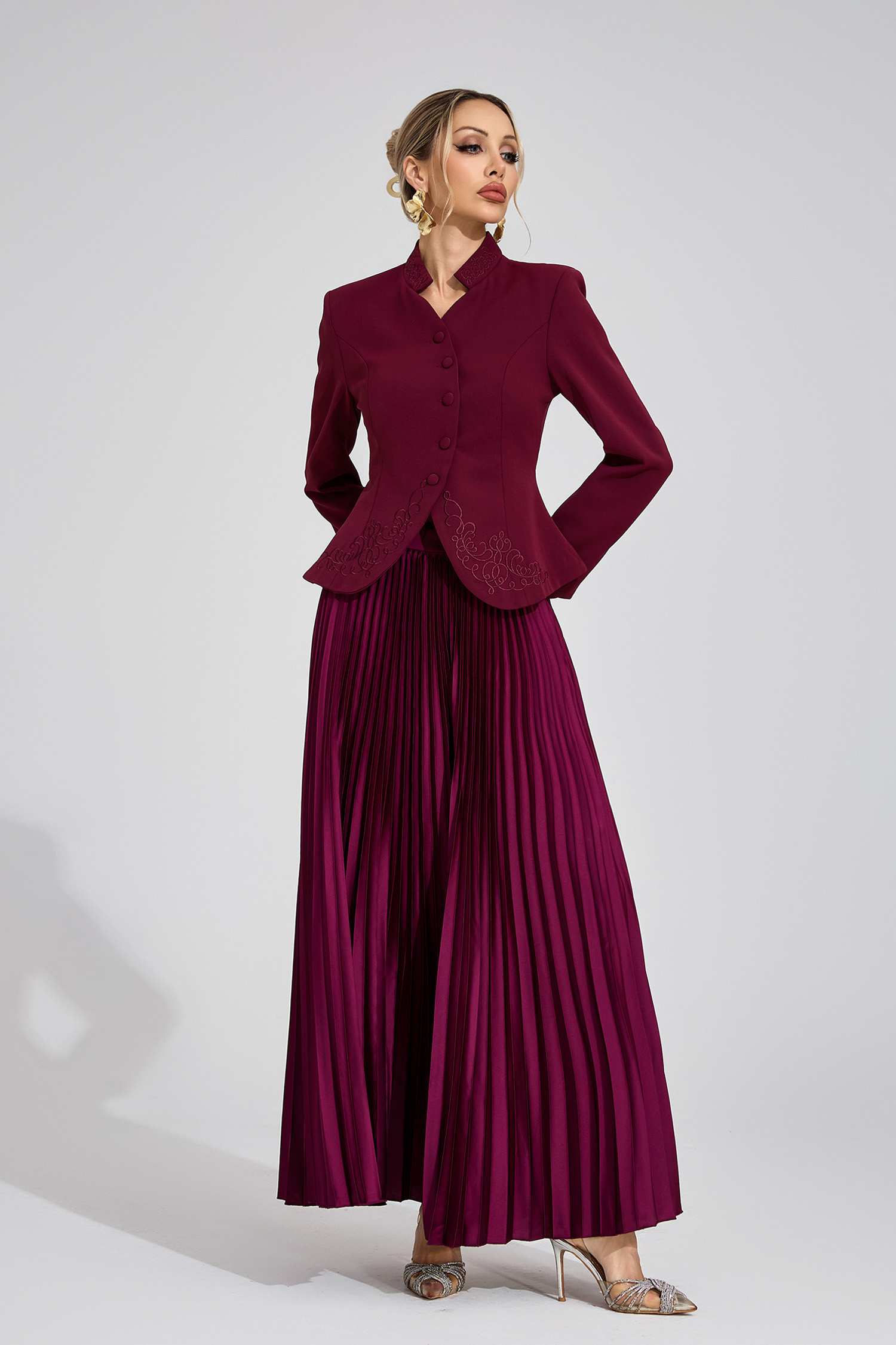 Dorothea Red Embroidered Suit