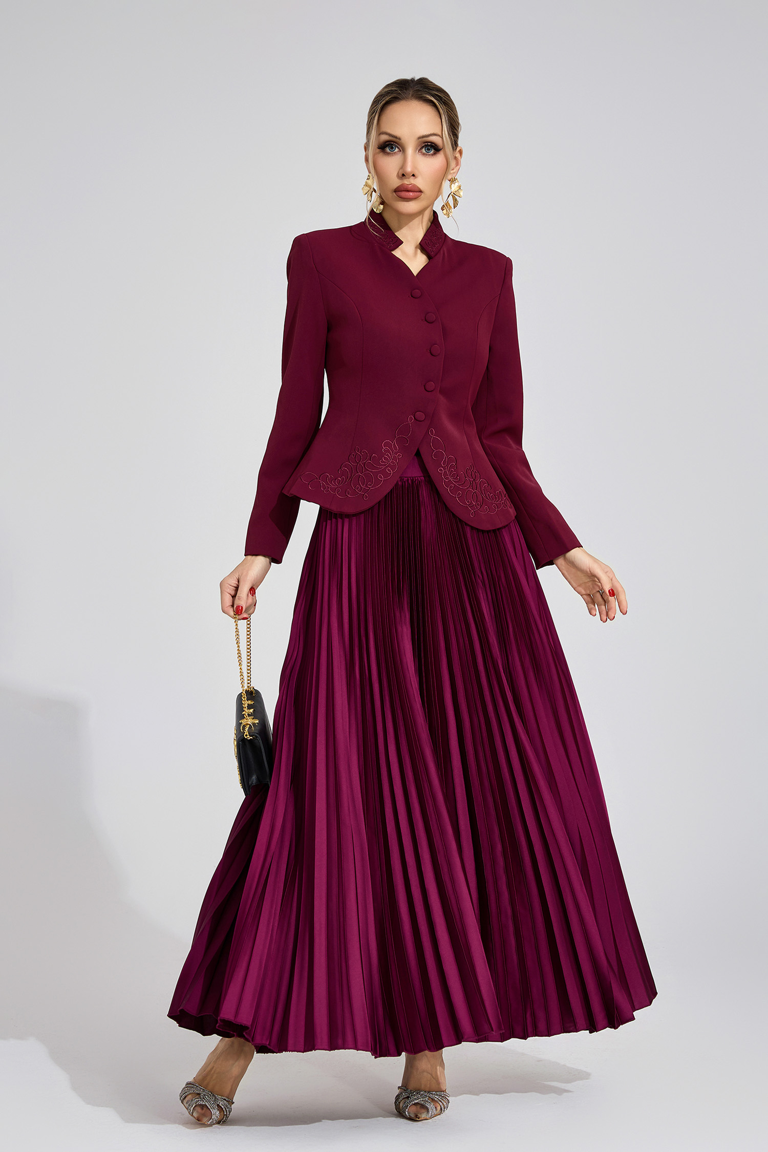 Dorothea Red Embroidered Suit