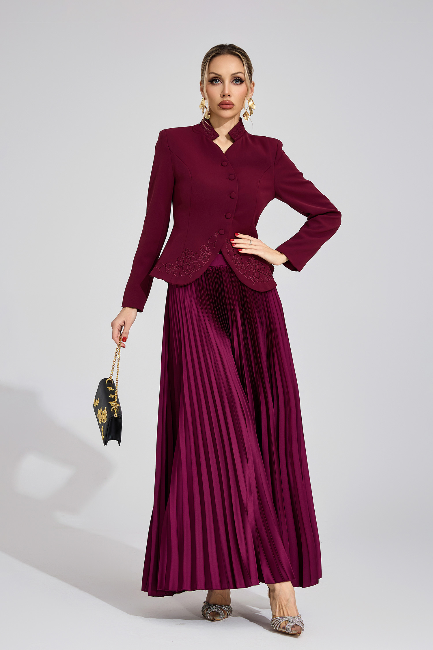 Dorothea Red Embroidered Suit