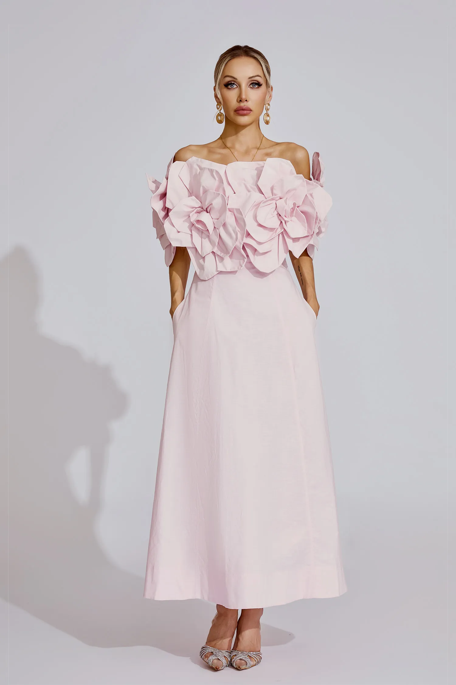 Pink Floral Maxi Dress