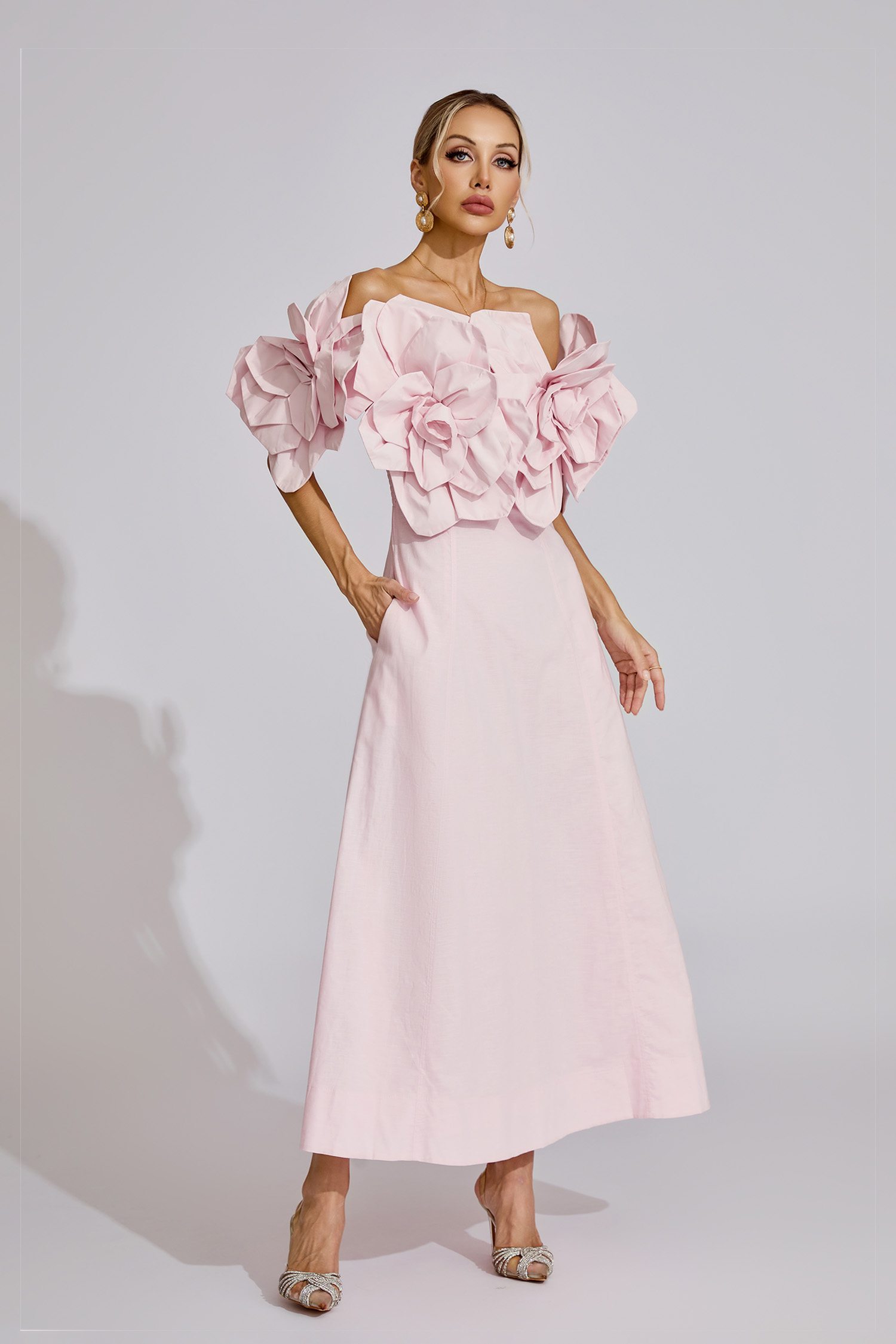 Dove Pink Floral Maxi Dress