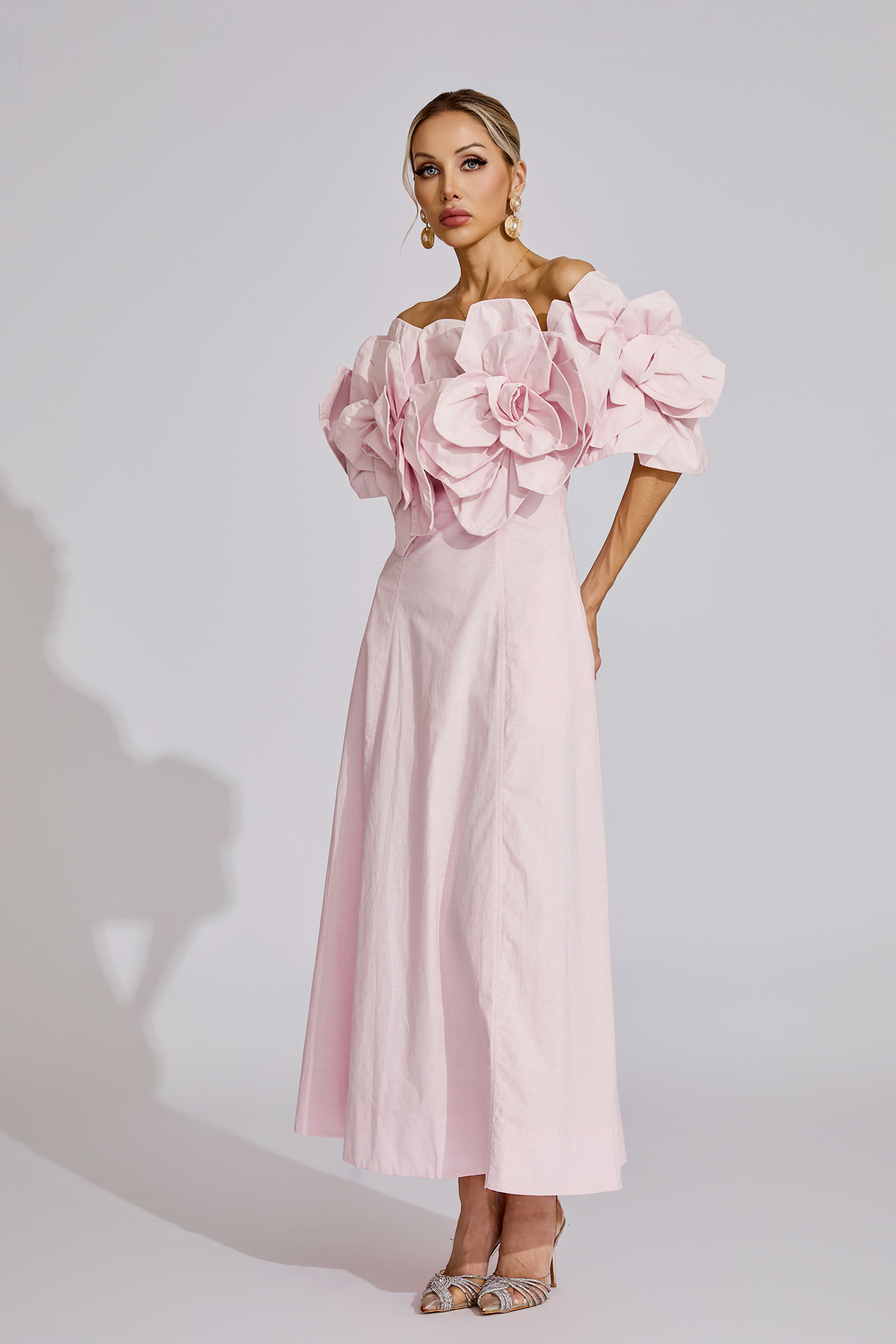 Dove Pink Floral Maxi Dress