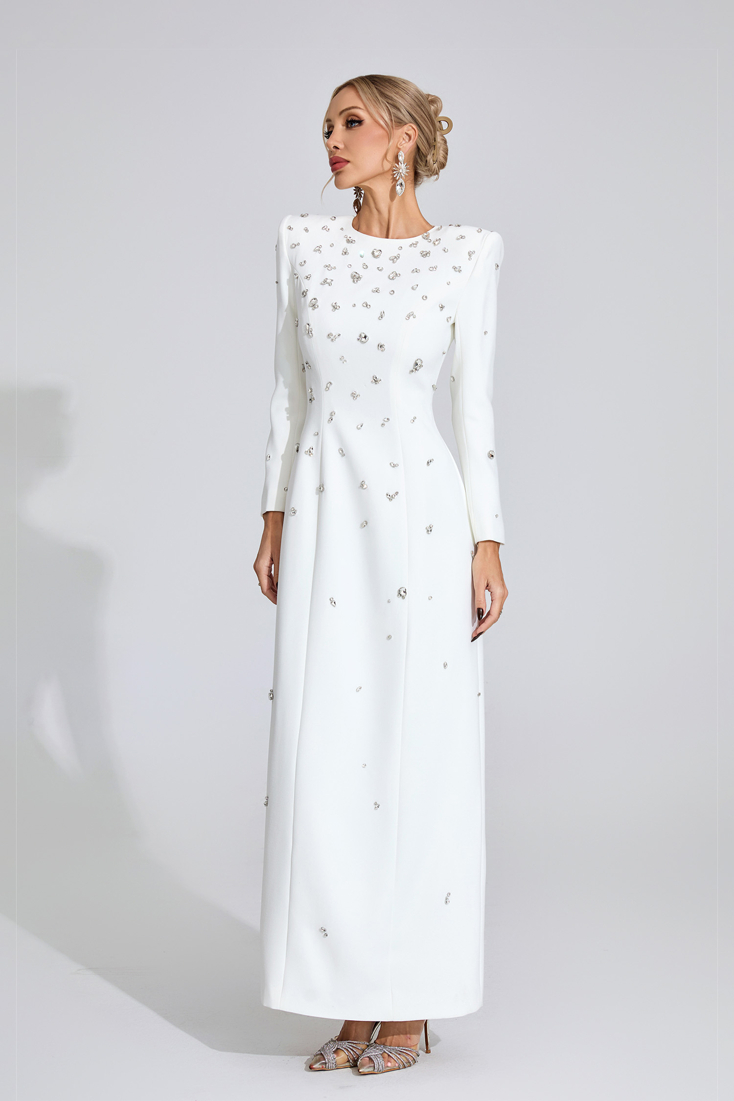Dunlop White Diamond Long Sleeve Dress