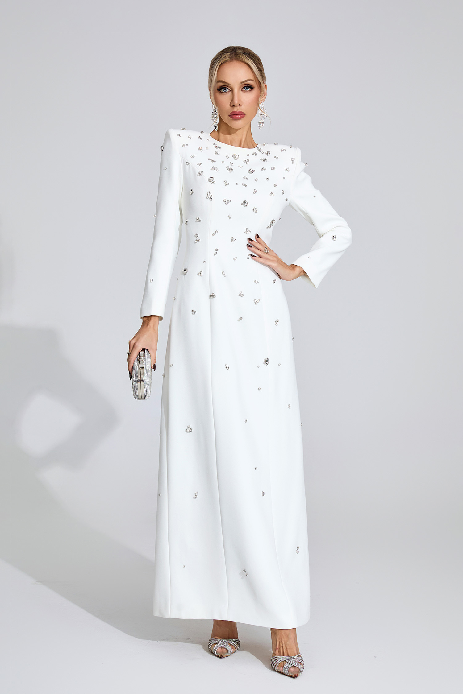 Dunlop White Diamond Long Sleeve Dress