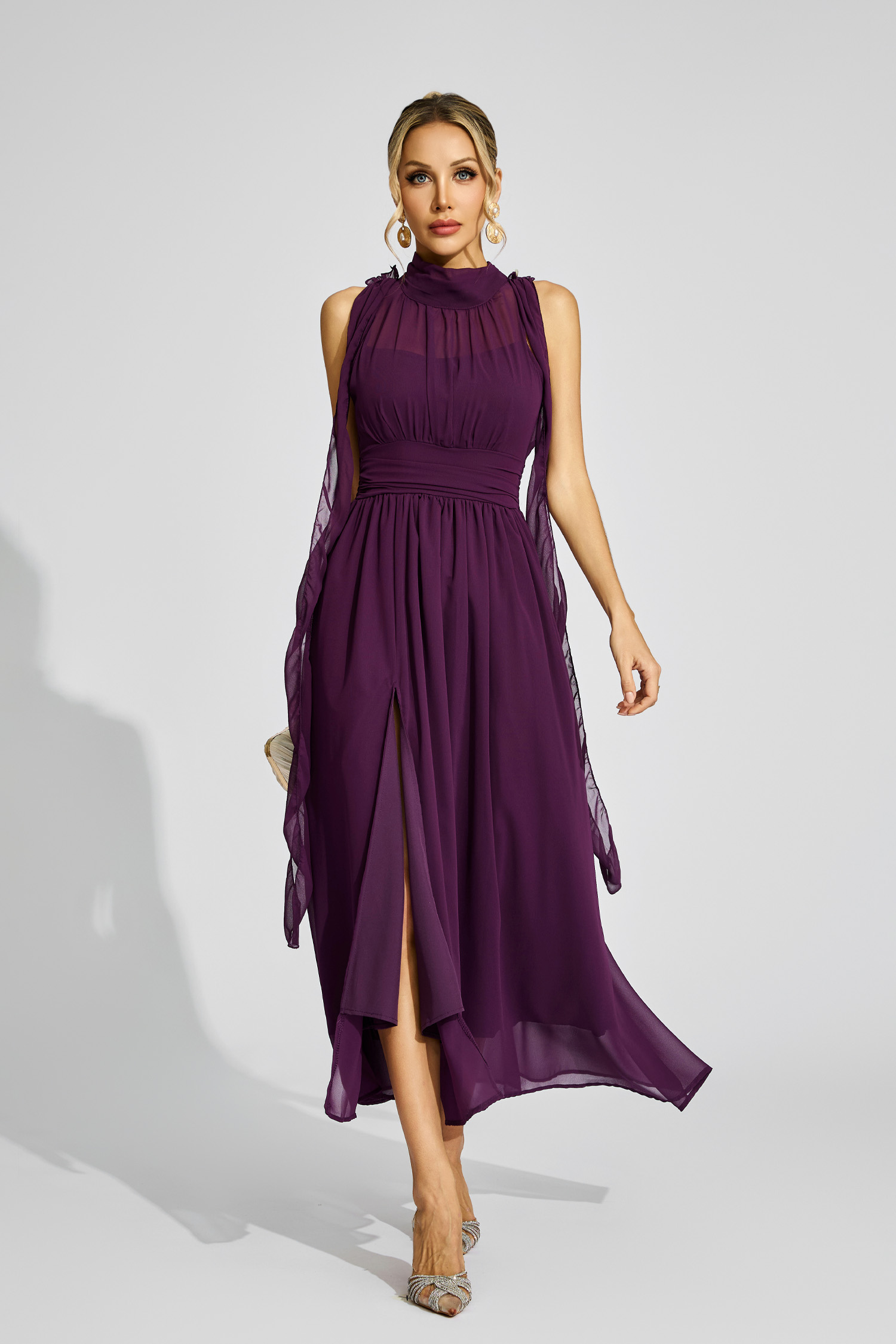Edie Purple Halter Maxi Dress