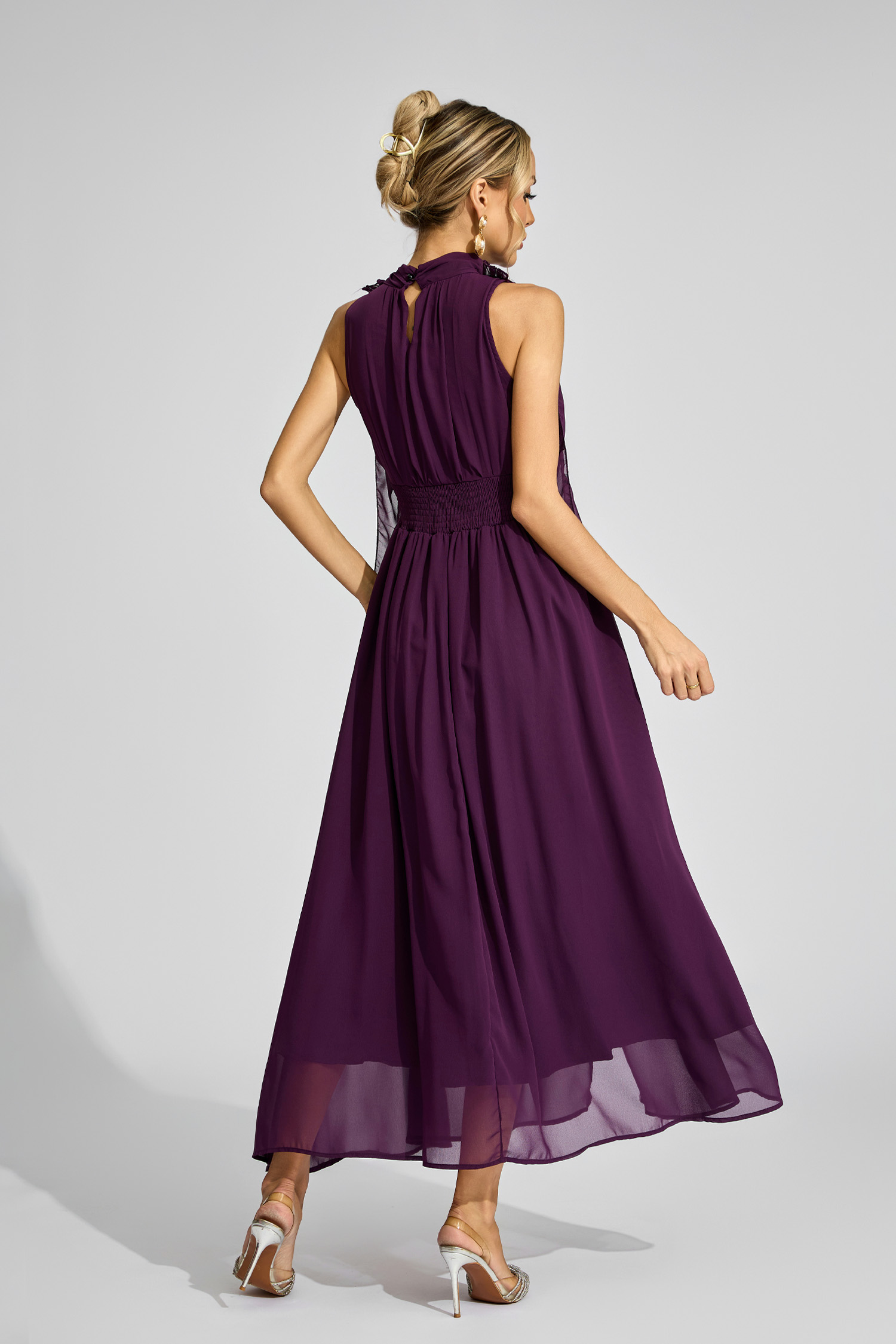 Edie Purple Halter Maxi Dress
