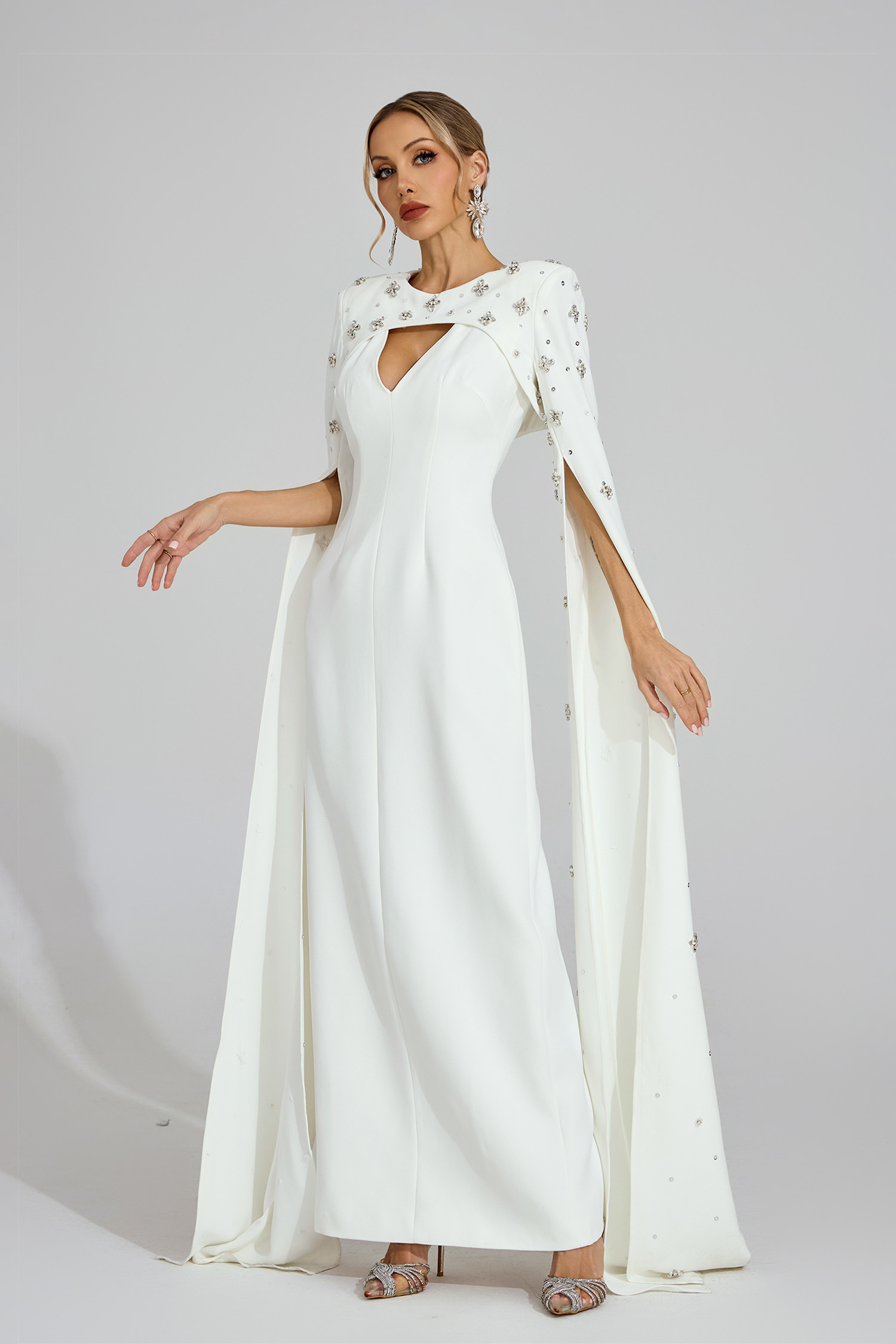 Eirian White Diamond Maxi Dress