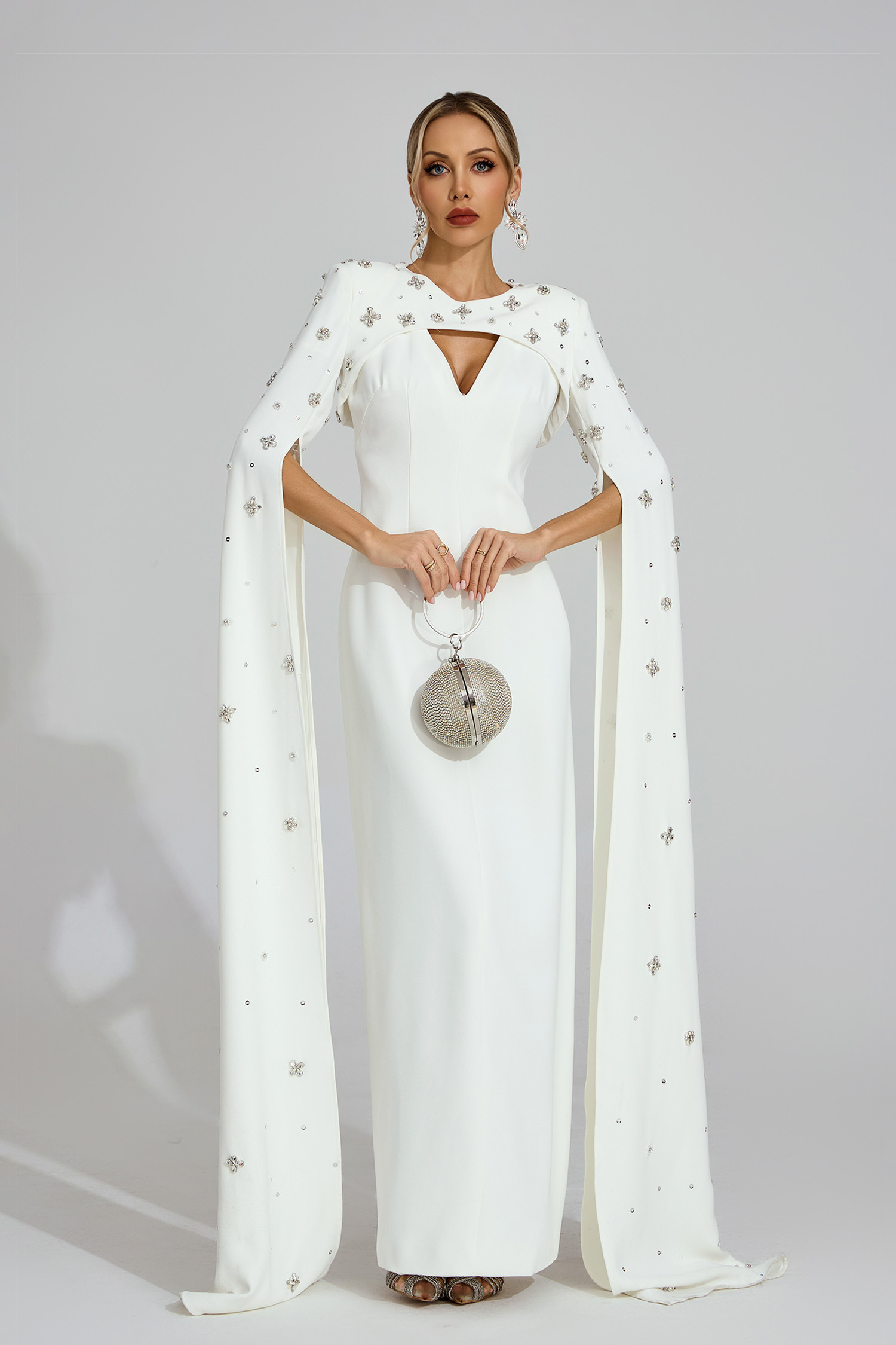 Eirian White Diamond Maxi Dress