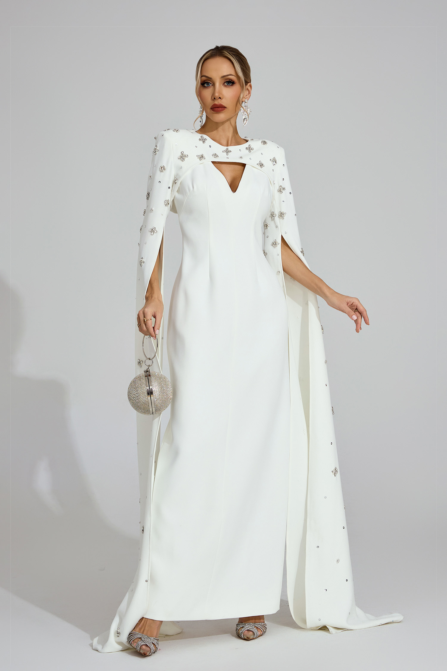 Eirian White Diamond Maxi Dress