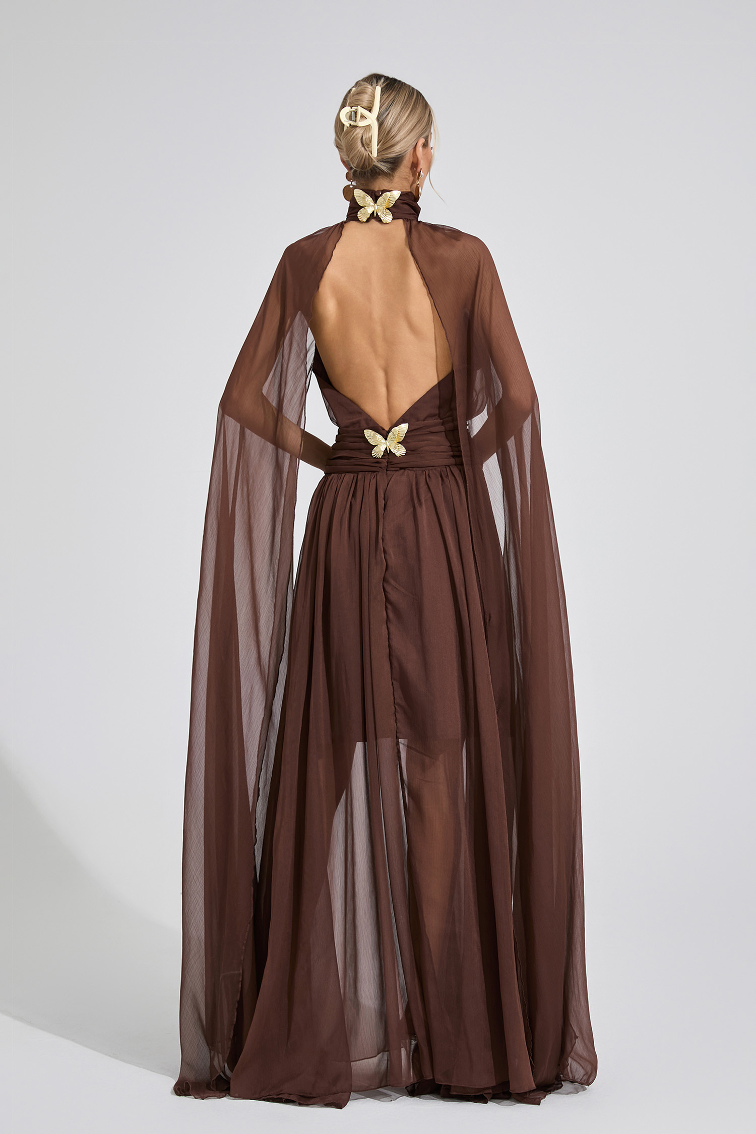Eirlys Brown Royal Maxi Dress