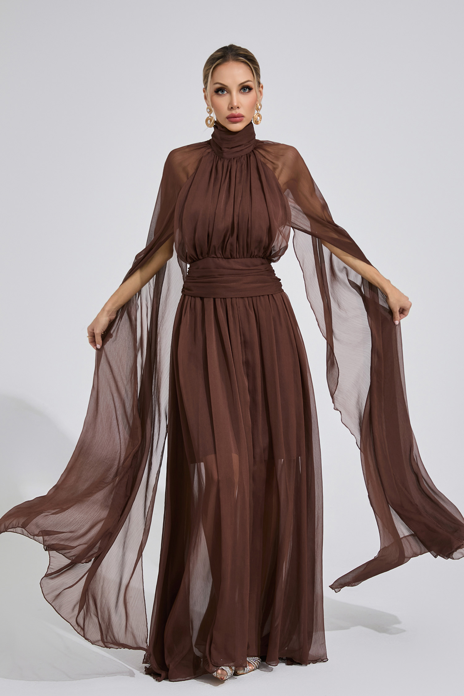 Eirlys Brown Royal Maxi Dress