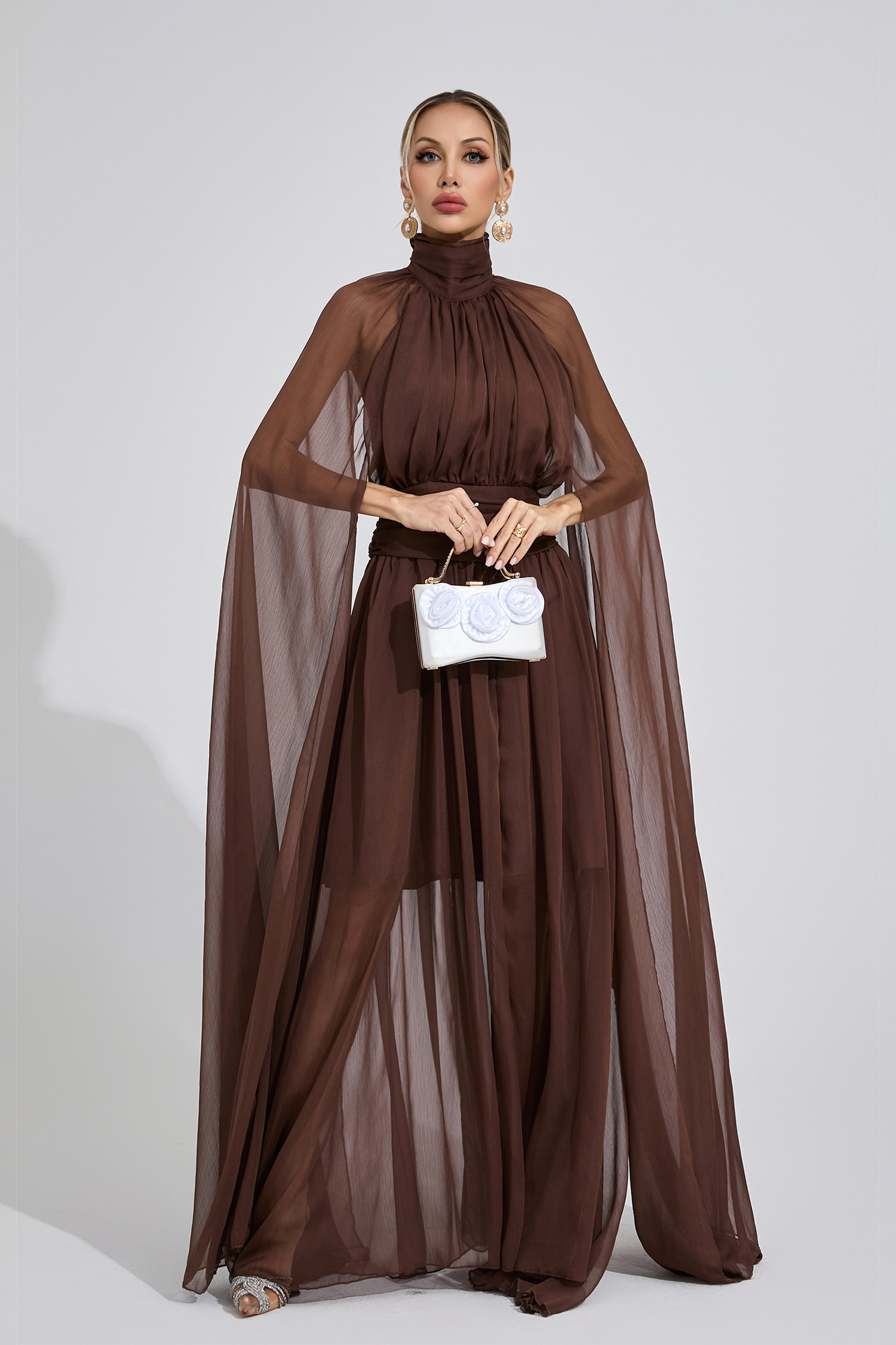 Eirlys Brown Royal Maxi Dress