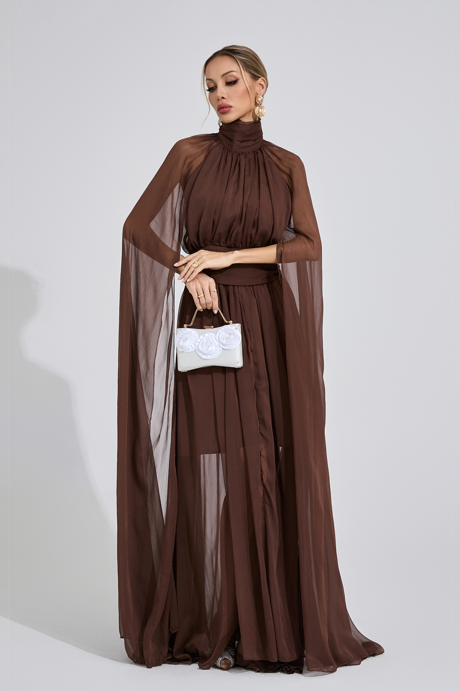 Eirlys Brown Royal Maxi Dress