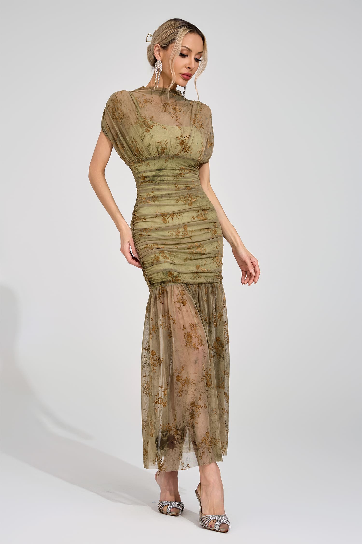 Eivor Green Bodycon Maxi Dress