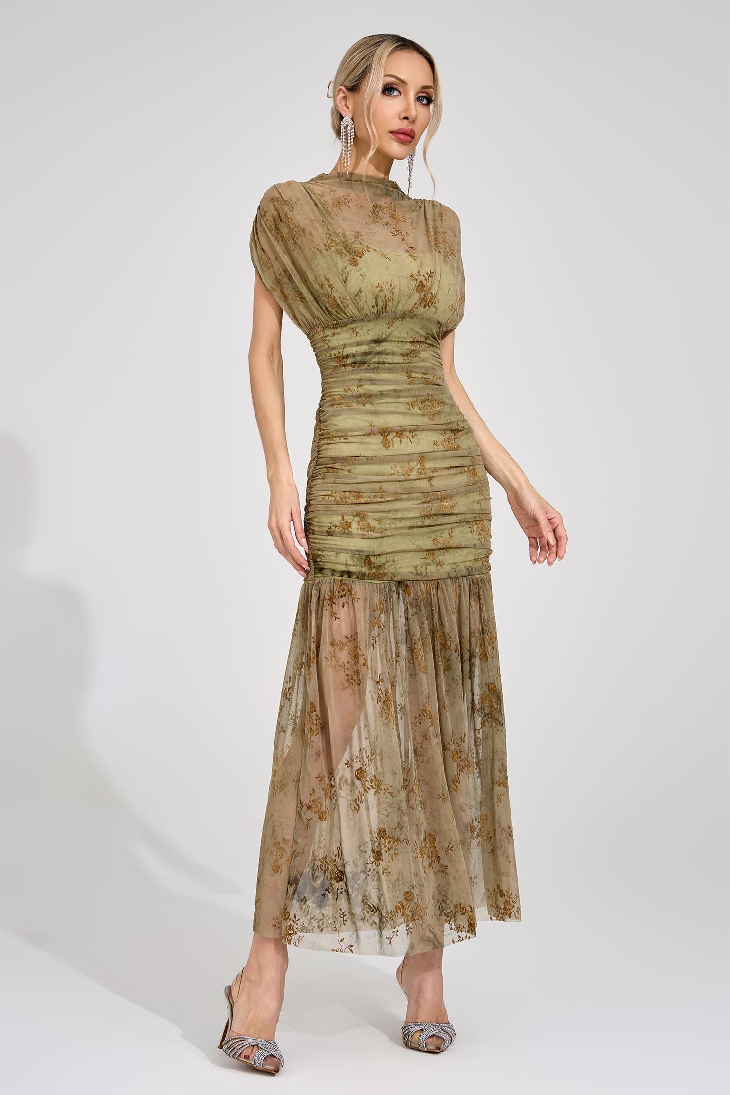 Eivor Green Bodycon Maxi Dress